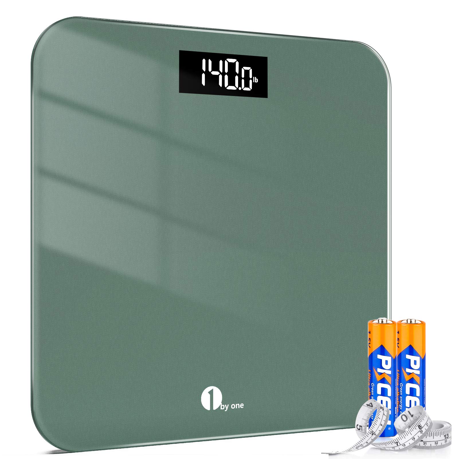  1 BY ONE Digital Body Weight Scale, Bathroom Weighing Scale for  People with Large LED Display, 400 lbs,Tape Measure and Batteries Included  : Health & Household