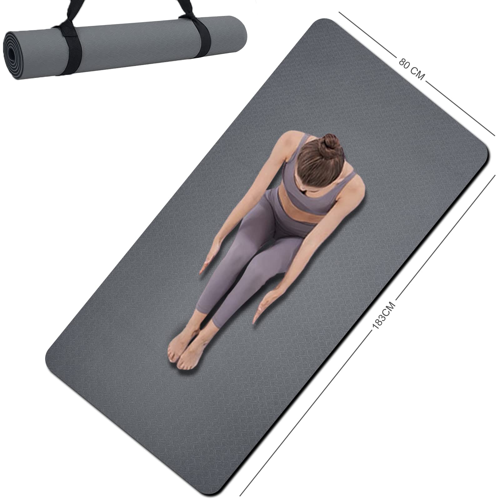 Thick Yoga Mat - Anti slip Gym Mat, Fitness Exercise Pad 
