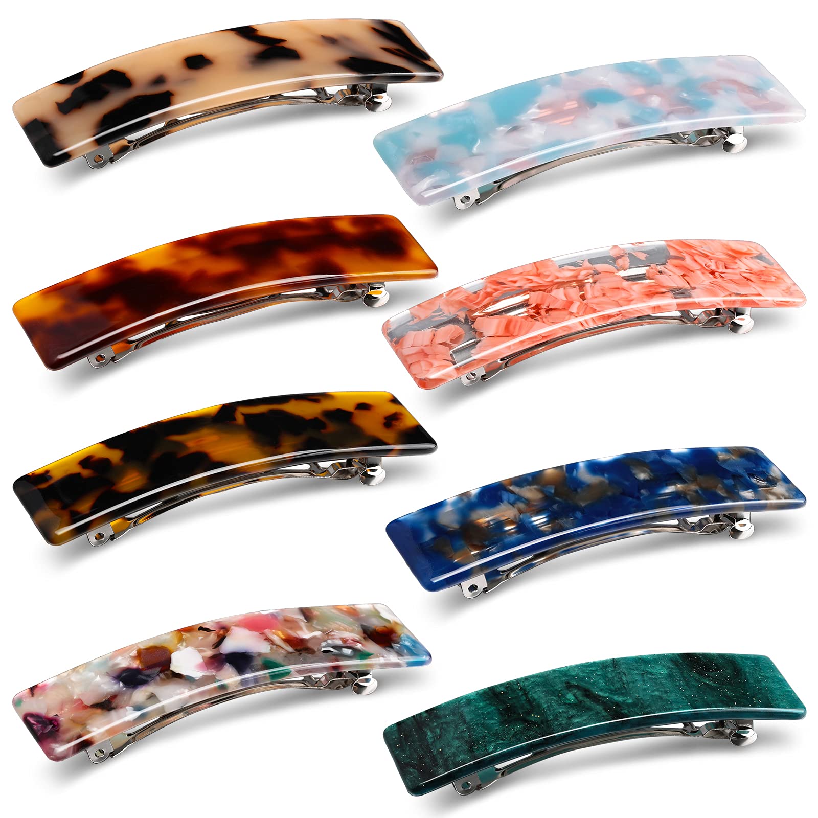 7 Pieces Women's Hair Barrettes - Rectangle Hair Clip Barrettes