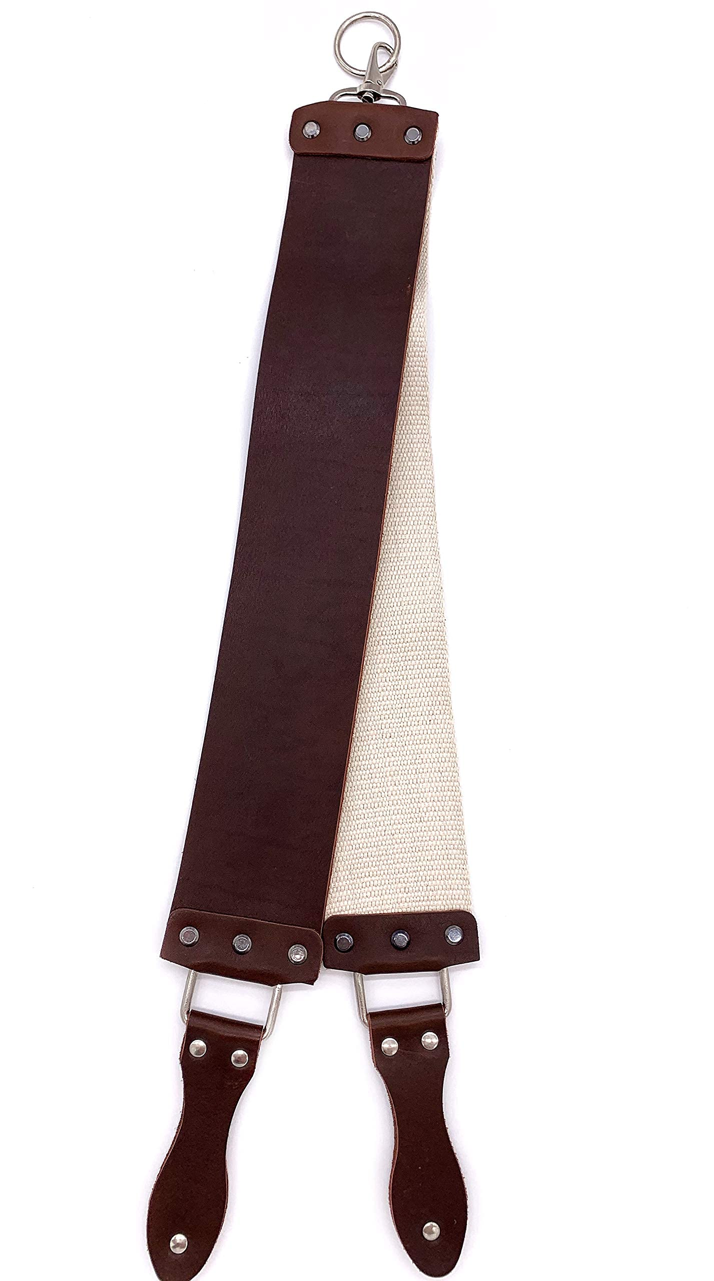 Razor Strop - Barber's Latigo Leather Straight Razor Strop. Dual Strap that  will be a Great Addition for Any Straight Razor. PREMIUM LEATHER Strop for