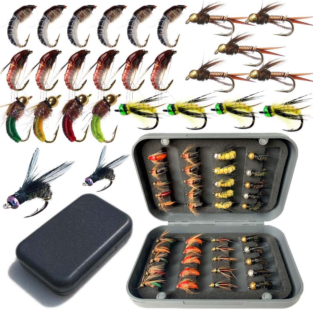 40 x Dry Trout Flies Assortment of Sizes and Types for Fly Fishing