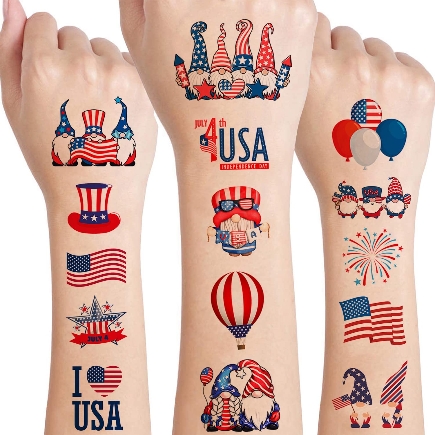 40 Sheets 4th of July Temporary Tattoo Patriotic Temporary Tattoos American  Flag Red White and Blue Design USA Stickers Independence Day Tattoos for  Labor Day Memorial Day Party Supplies - Walmart.com