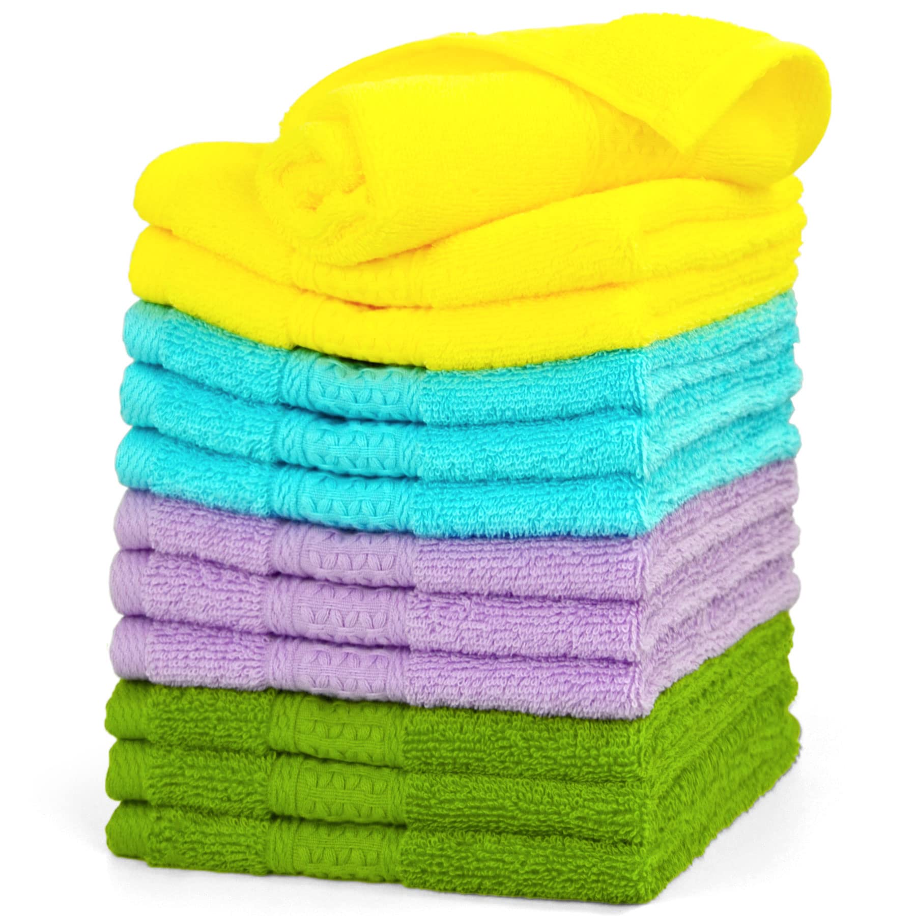 Hand Towels 12 Pack 12 Colors for Different Family Members - 13 x 29 In –  Cleanbear