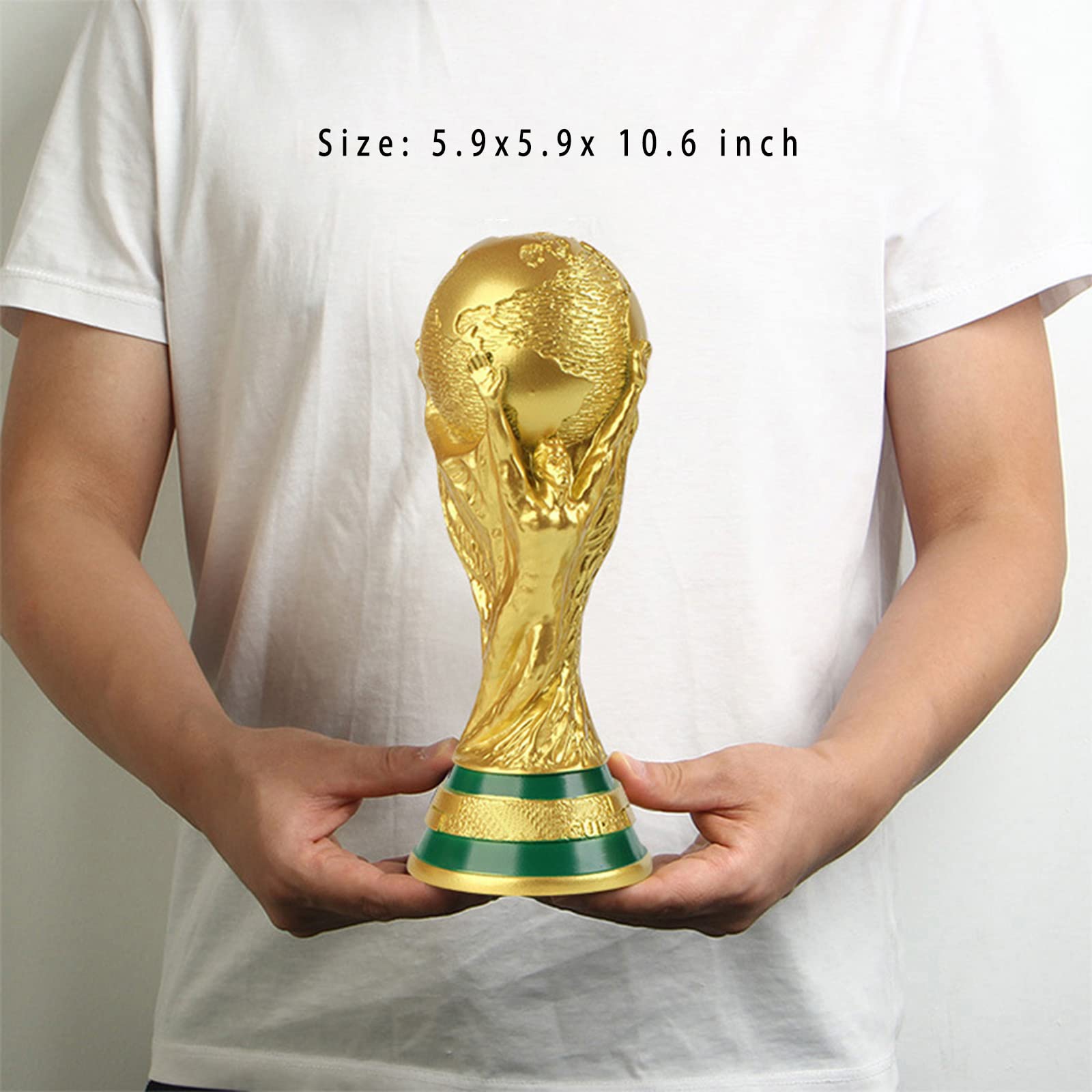 LNGODEHO 2022 World Cup Qatar Replica Trophy in Display Case, Resin  Sculpture, Own a World Soccer's