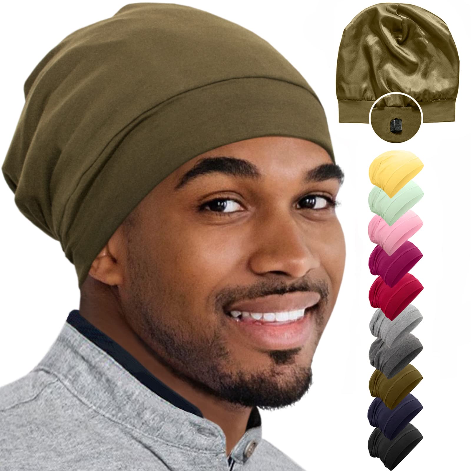Satin Bonnet Silk Hair Bonnets For Black Women Curly Hair Wrap For Sleeping  Cap