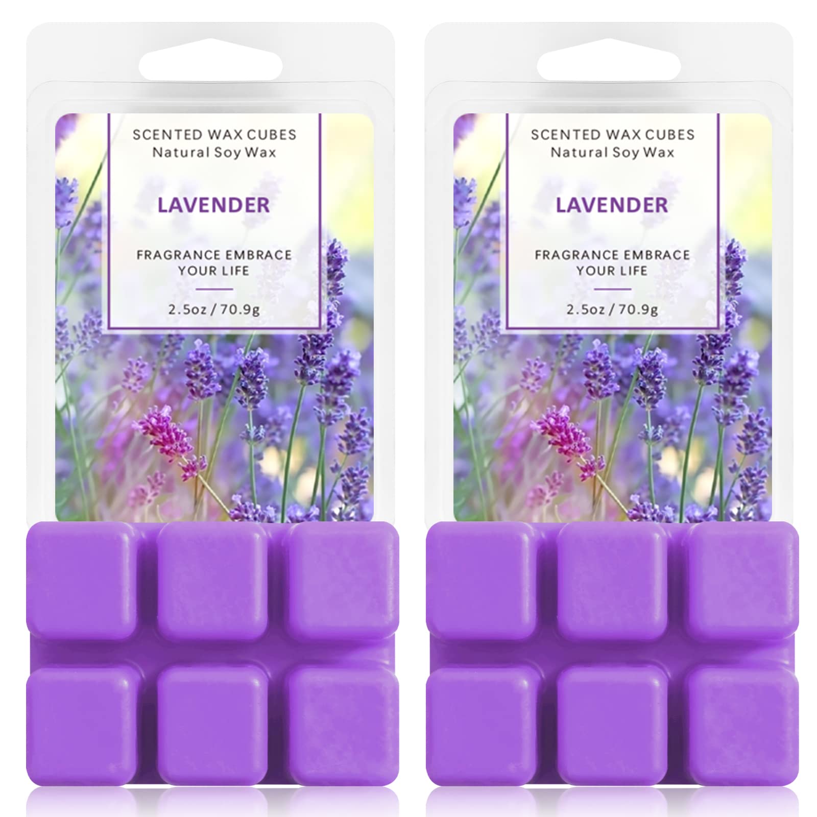 LA BELLEFE Wax Melts Wax Cubes, Lavender Scented Wax Melts for Warmers,  Natural Soy Wax Melts Birthday Gift Set, Scent Wax Cubes for Weddings,  Parties, Spa, Meditation (2.5oz/70.9g*2)