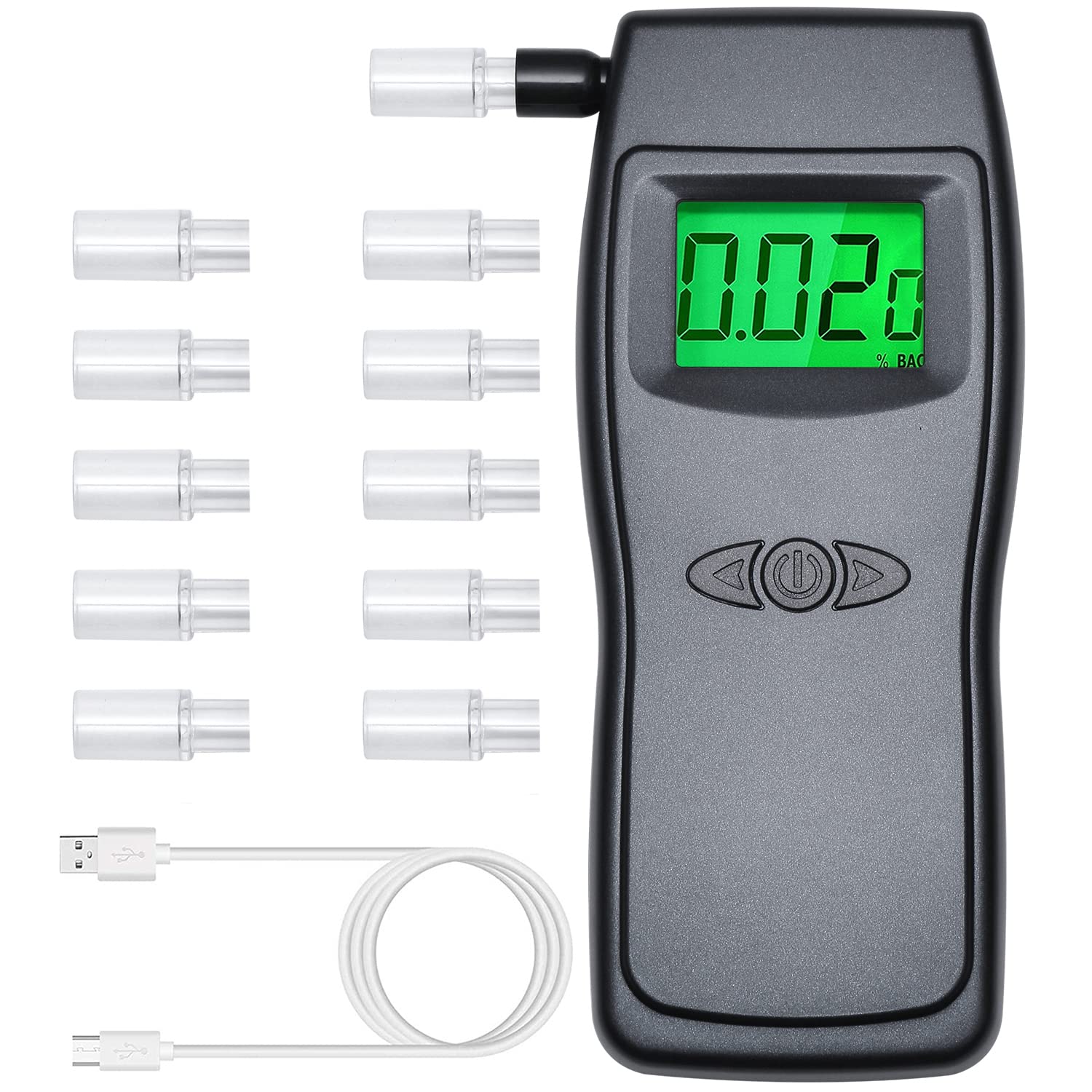 Bottone Upgraded Tester Accuracy Promille Meter with Clear LCDDisplay  Breathalyzer Used for Family & Friend Promille Meter Professional Tester  with