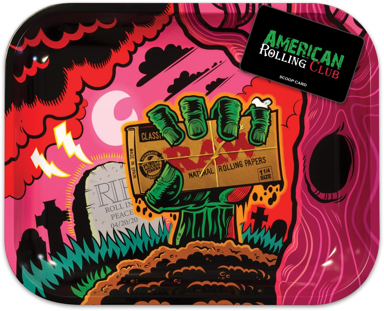 RAW Zombie Rolling Tray, Large ( 13.5 x 11 x 1.25 )