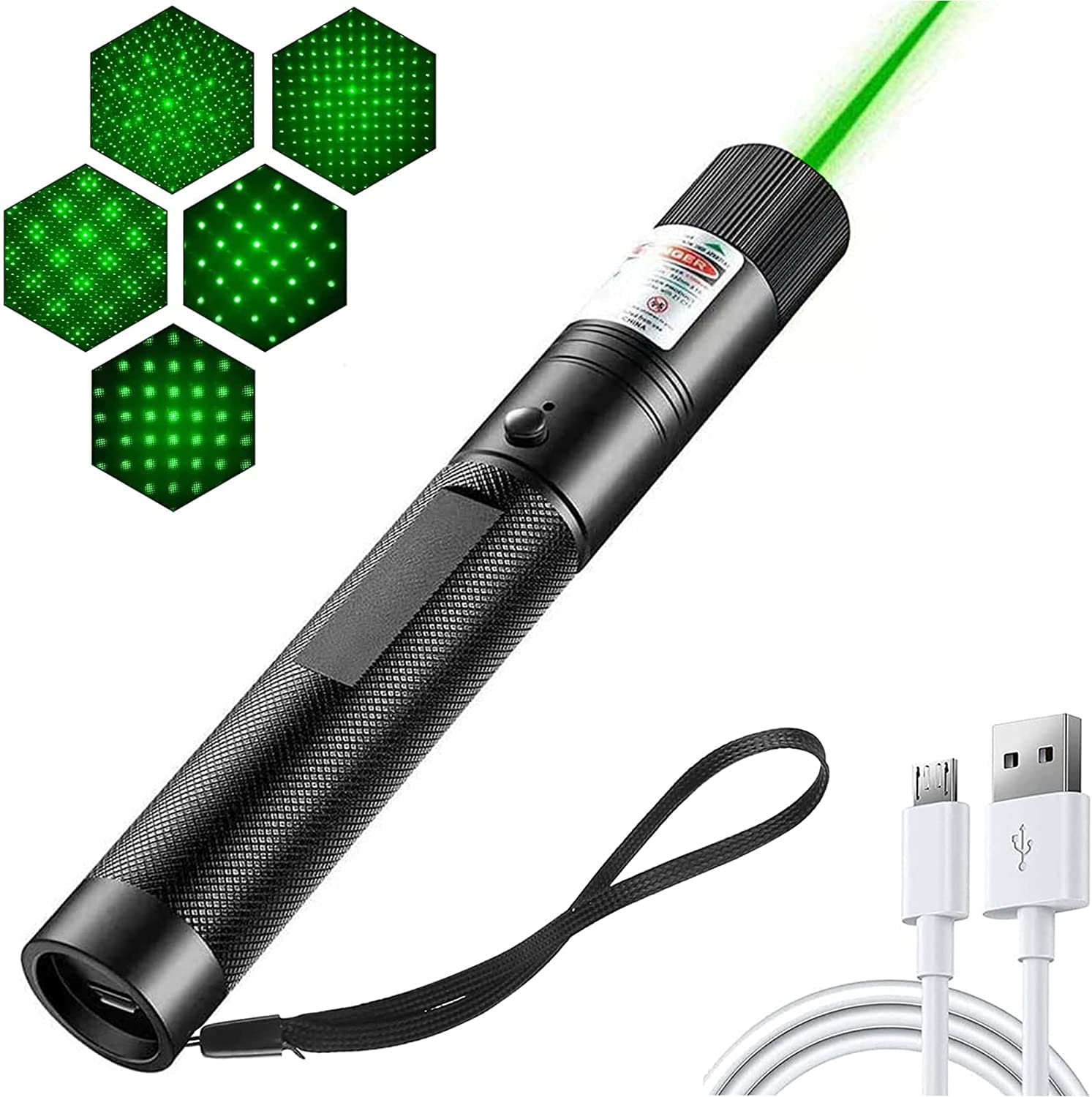 Rechargeable Flashlight Powerful Laser Camping Usb Long Duration