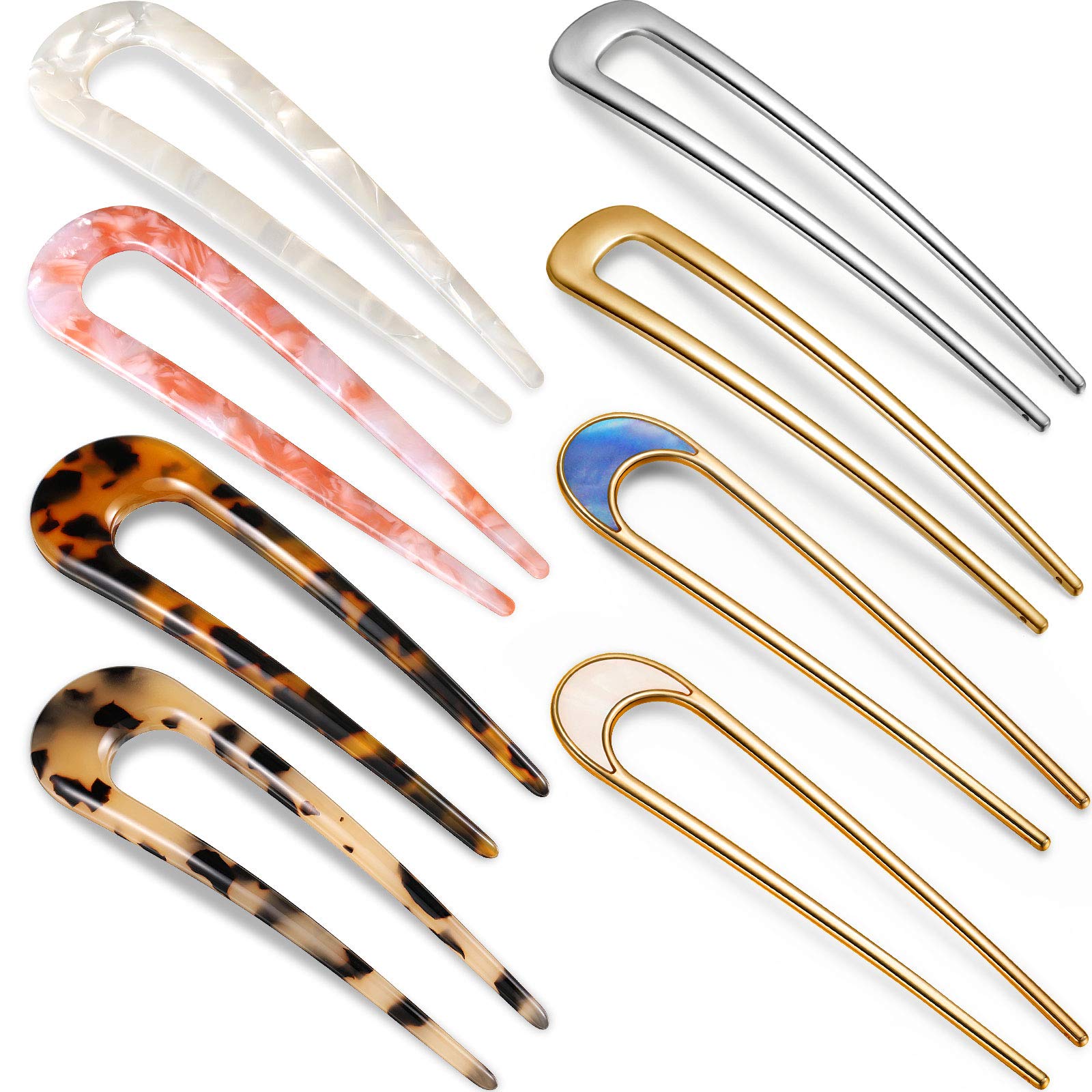 U Shaped Hair Pins with Clear Case (2 In, 4 Colors, 360 Pieces