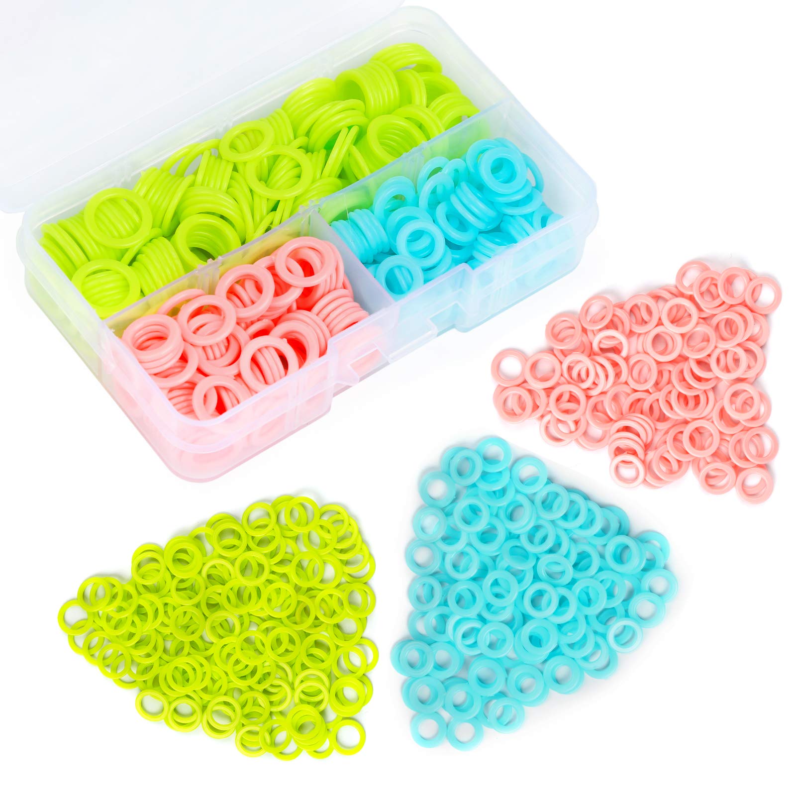 120pcs Small Large Knitting Markers Rings Smooth Crochet Stitch Marker Rings, Size: As described
