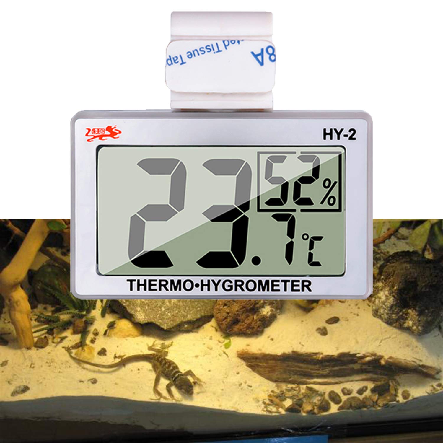 Reptile Thermometer Humidity and Temperature Sensor Gauges Reptile Digital  Thermometer Digital Reptile Tank Thermometer Hygrometer with Hook Ideal for