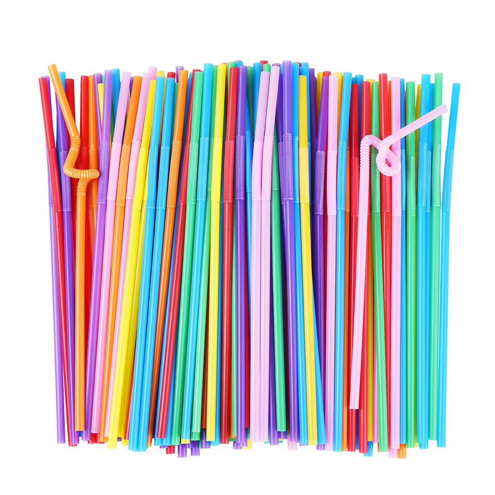  ALINK 13 IN Glitter Straws and 12 Colorful Plastic
