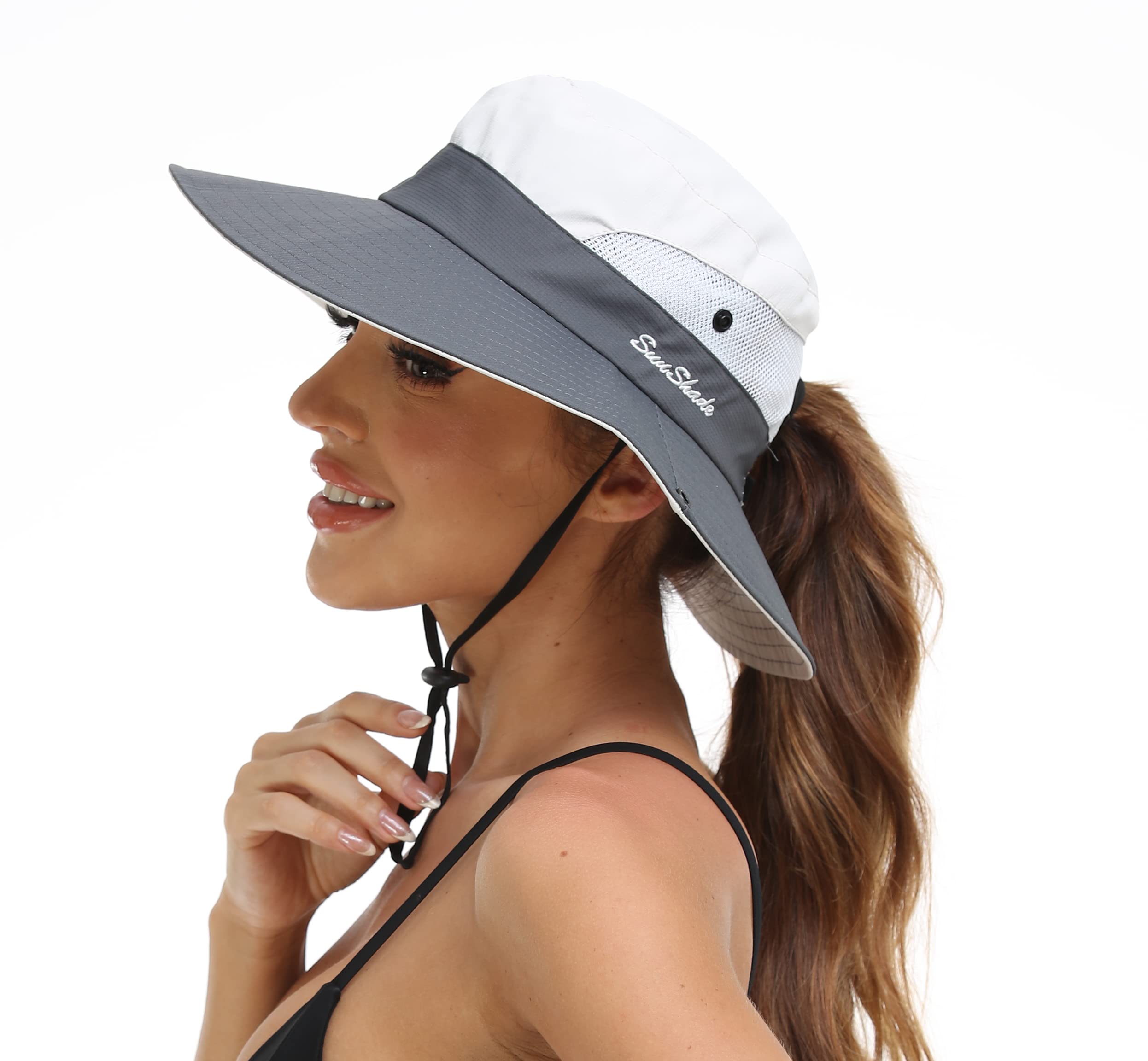 Women Fashionable Fancy Hats Summer Mesh Sun Hats for Women Sun Protection  Wide Brim Packable Beach Bucket Hat (Beige, One Size) at  Women's  Clothing store