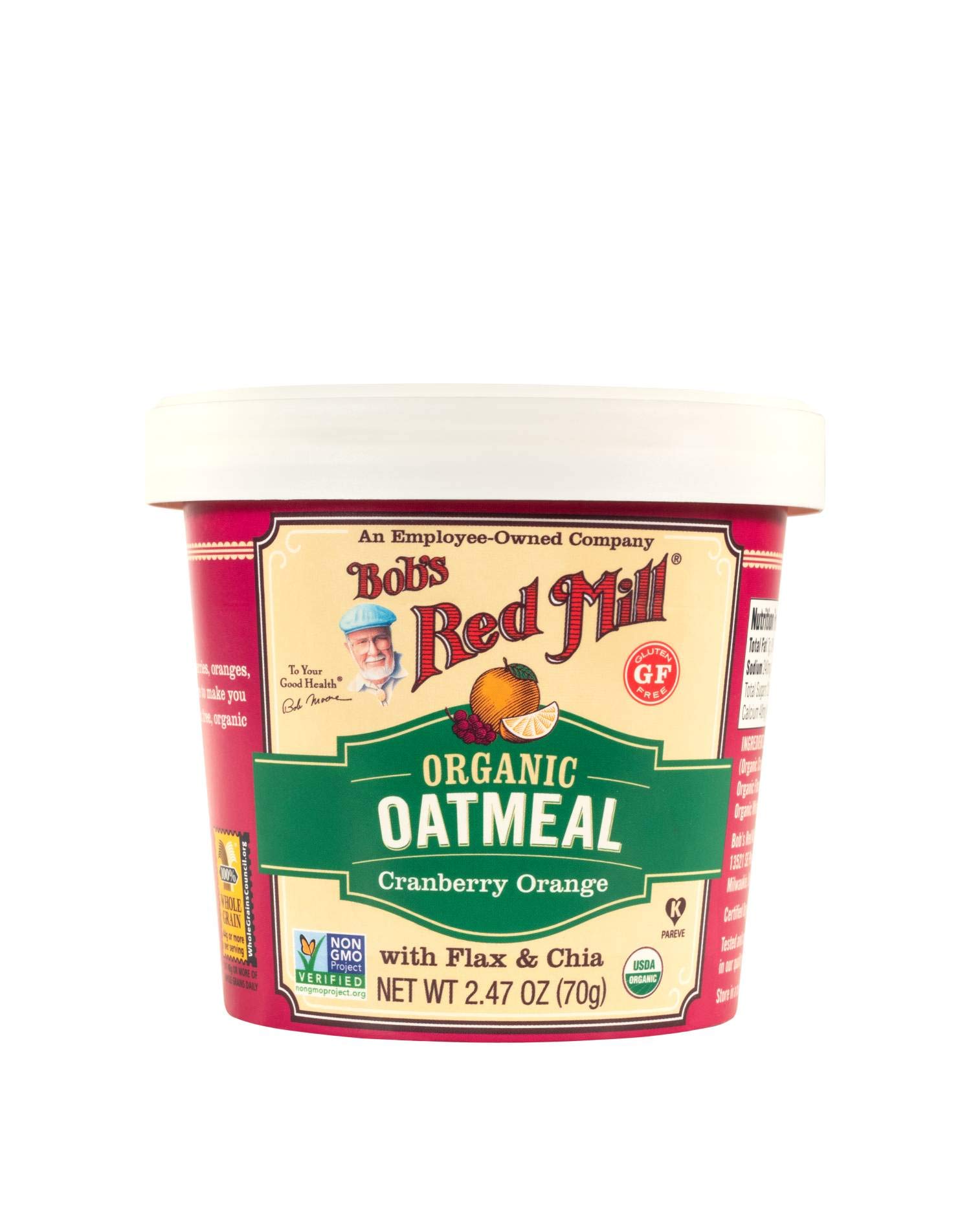 BOBS RED MILL Organic Cranberry Orange Oatmeal Cup, 2.47 OZ