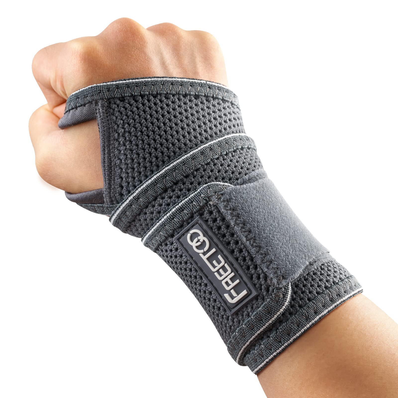 FREETOO 2 Pack Wrist Brace for Carpal Tunnel Relief for Night Support,  Compression Wrist Supports at Work for Women Men, Adjustable Support Wrist  Splint Fit Right Left Hand for Arthritis Tendonitis 2