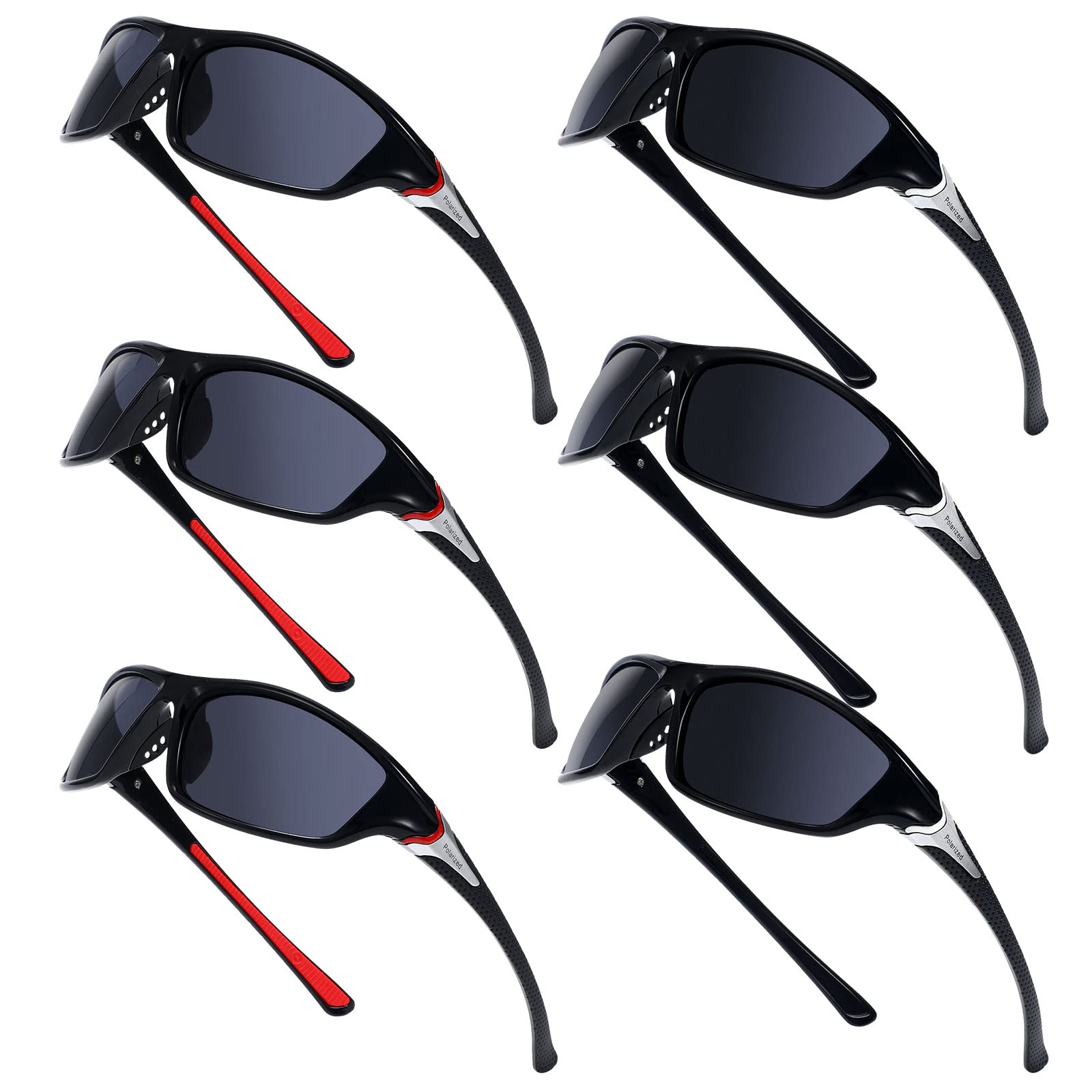 Cindeer 6 Pairs Men's Polarized Sunglasses Wrap Around Sunglasses Sports  Sunglasses UV Protection Sun Glasses for