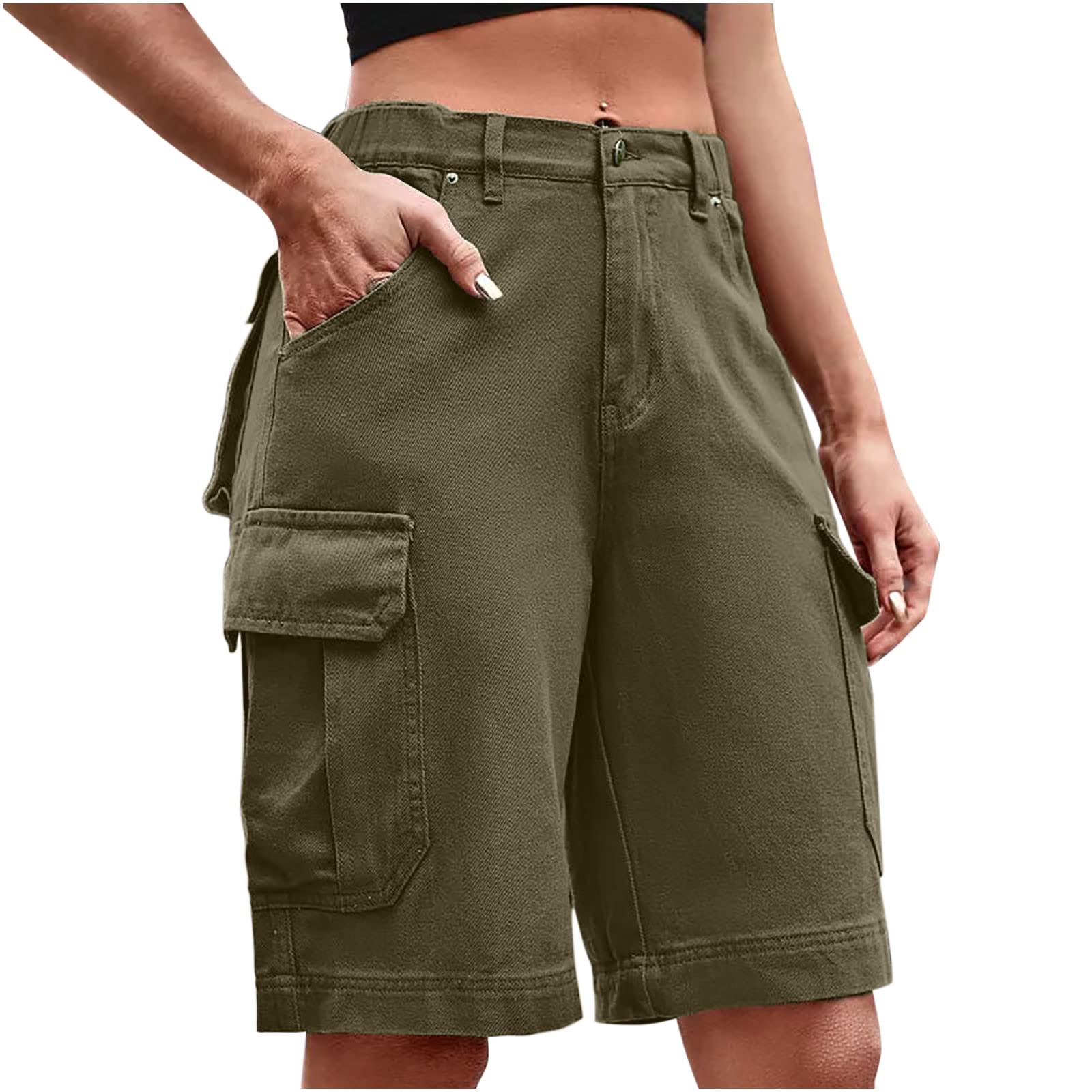Cargo Shorts for Women with Pockets Scrunch Booty Short Leggings