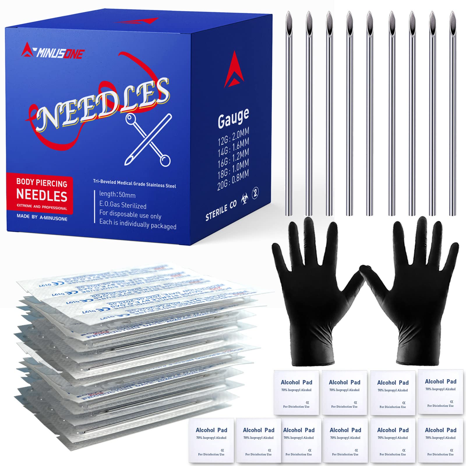 Piercing Needle 12G 14G 16G 18G 20G Mixed Size Combo Disposable