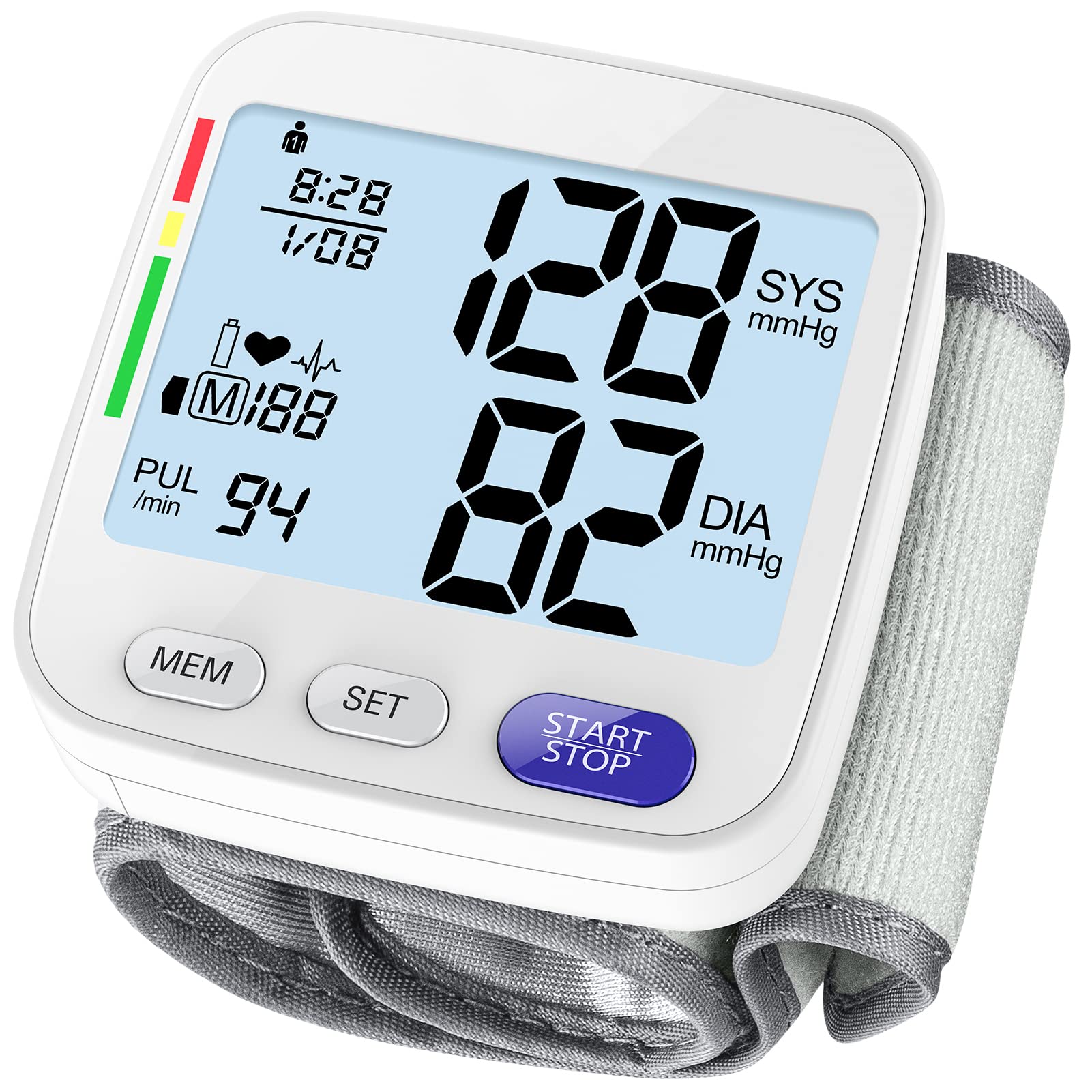 MOBI - Blood Pressure Cuff - Wrist Blood Pressure Monitor - Automatic BP  Cuff with Large LCD Display - Pulse Rate, Irregular Heart Rate Monitor