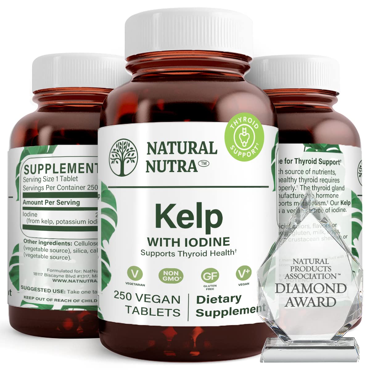 Natural Nutra Kelp Iodine Supplement Thyroid Support Regulates