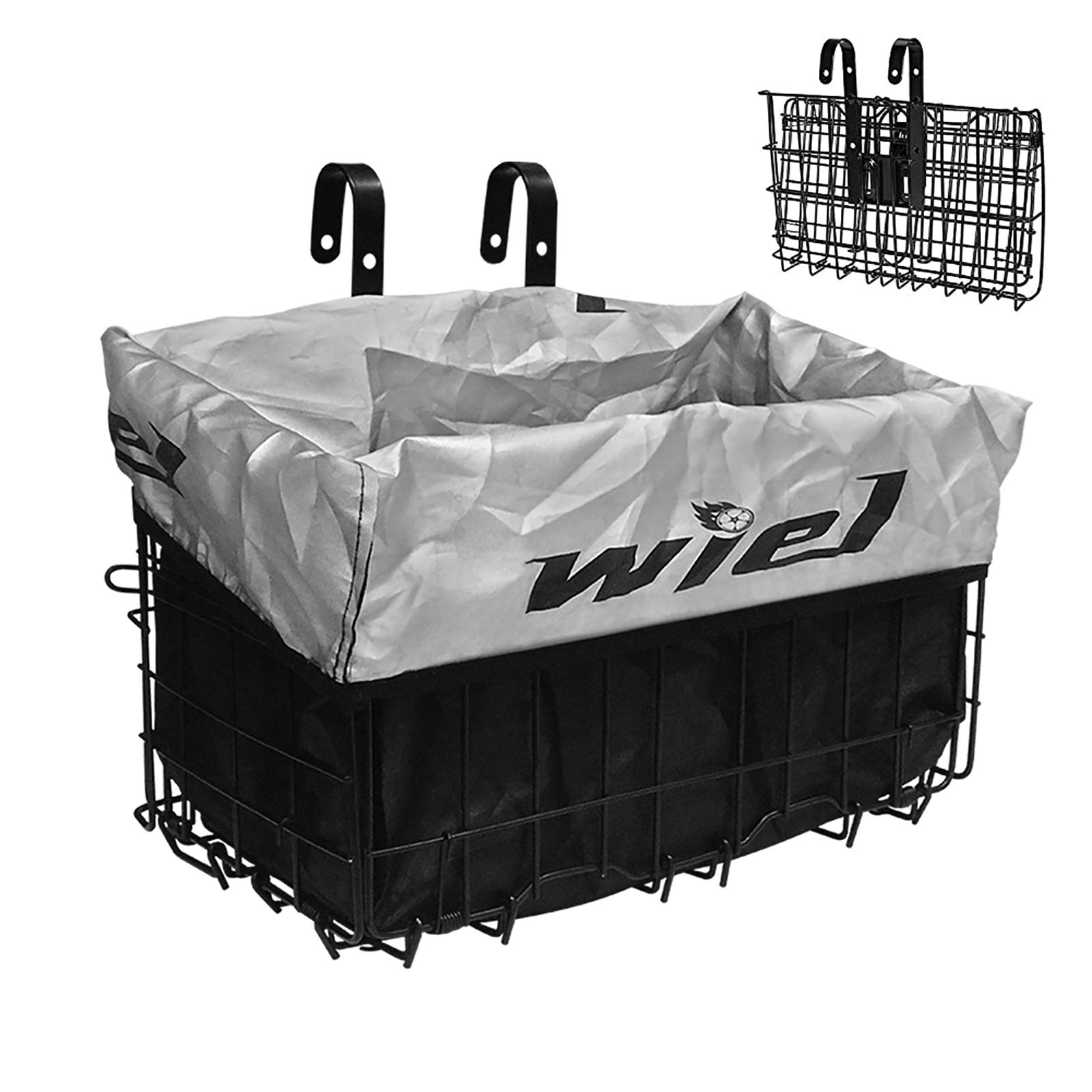 Rear Bike Basket Large Capacity Metal Wire Basket Waterproof Rainproof  Cover