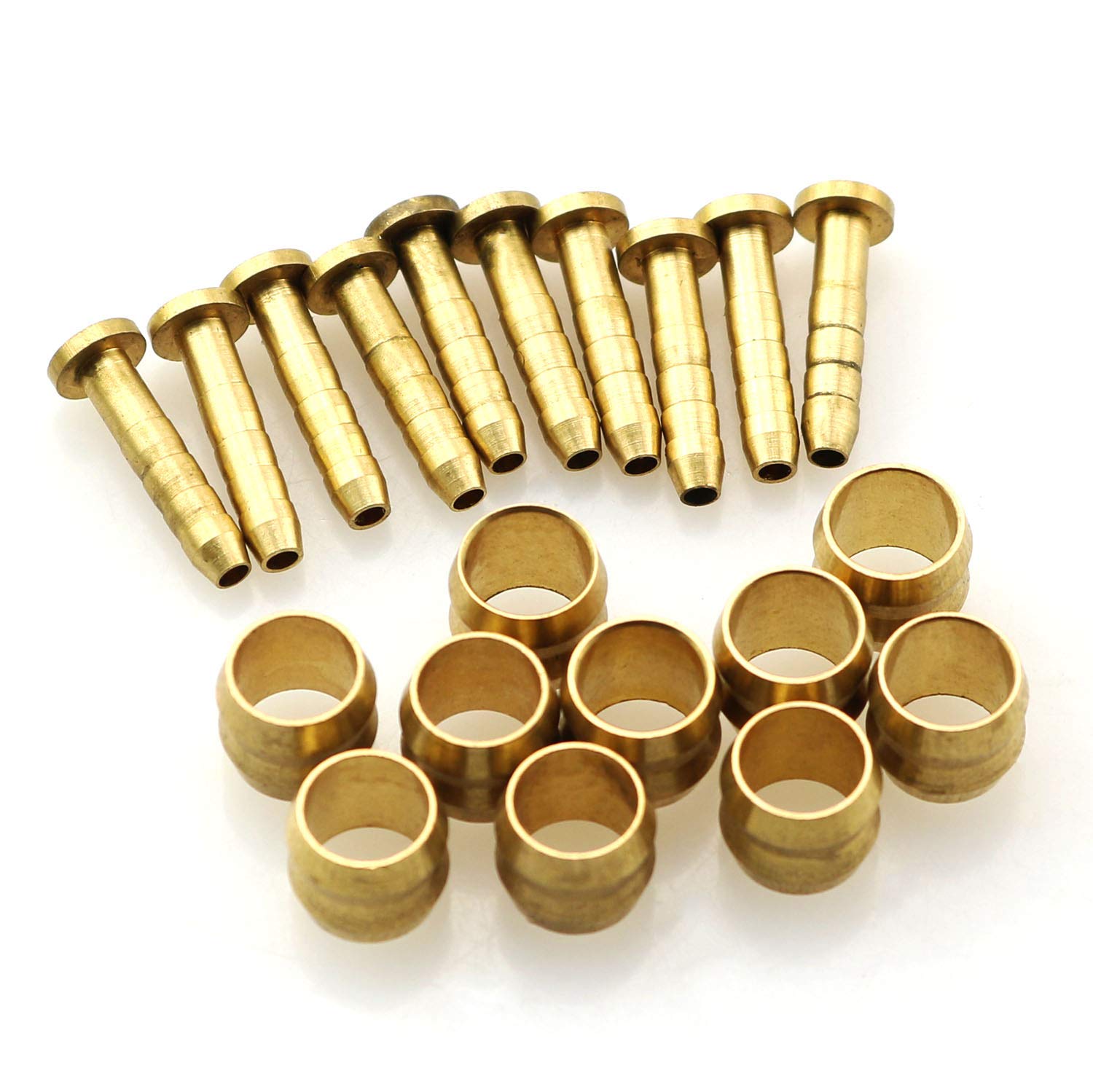 heyous 10 Set Brass Brake Hose Insert, Hose Olive Insert for