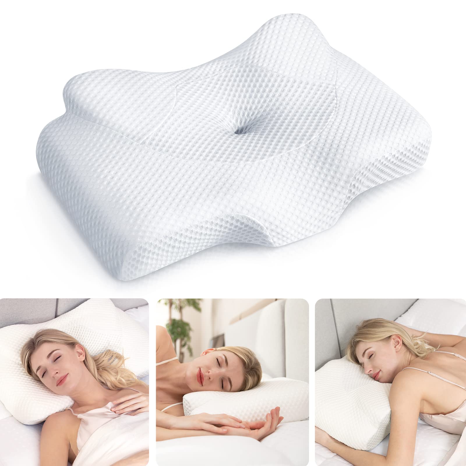 Memory Foam Pillow for Neck Pain Relief, Ergonomic Bed Pillows for Neck  Shoulder Support Contour Orthopedic Neck Pillow Cervical Pillow for Body  Side