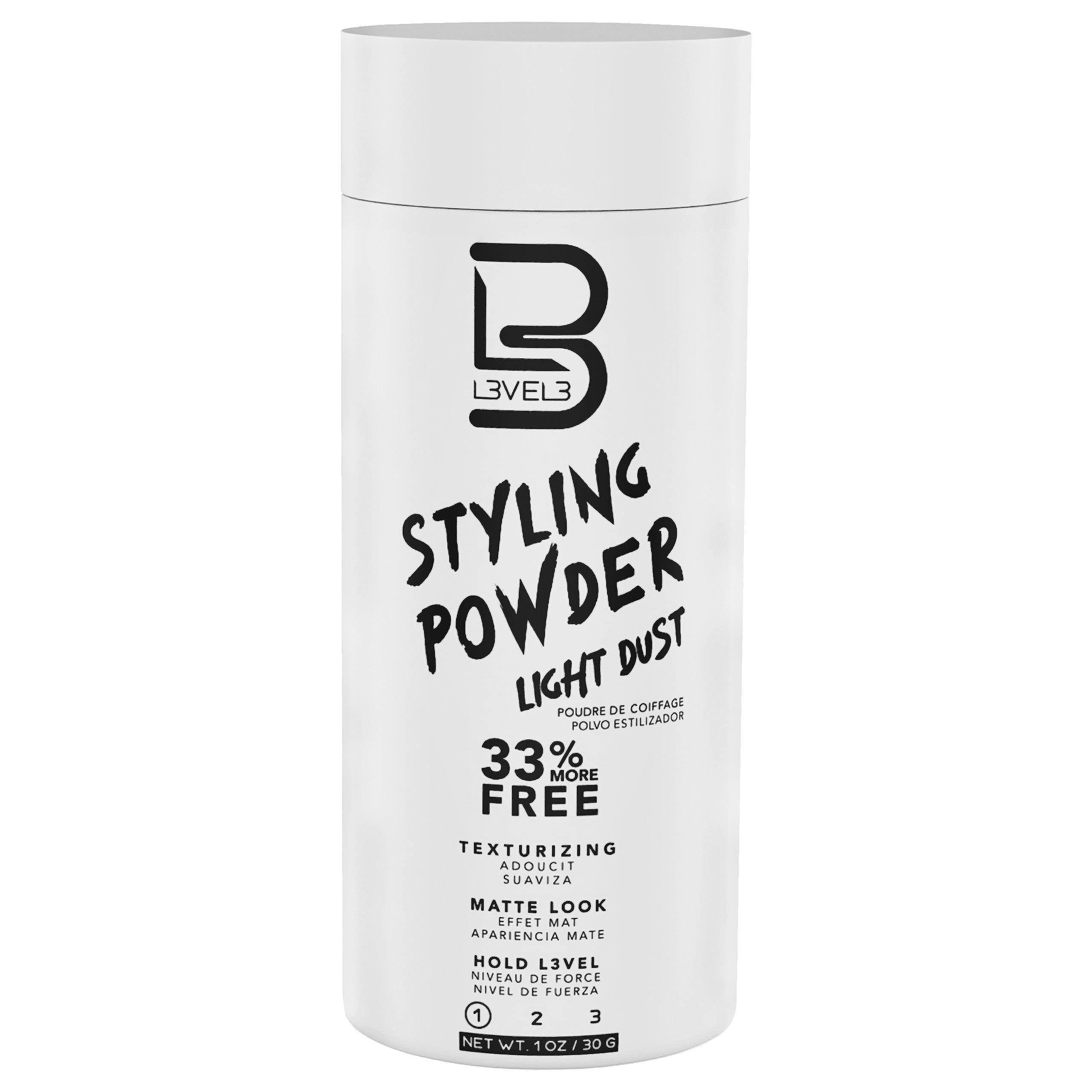 L3 Level 3 Travel Styling Powder - Small 0.18 oz for Travel - Natural Look  Mens Powder - Sample Styling Powder (Light Hold)