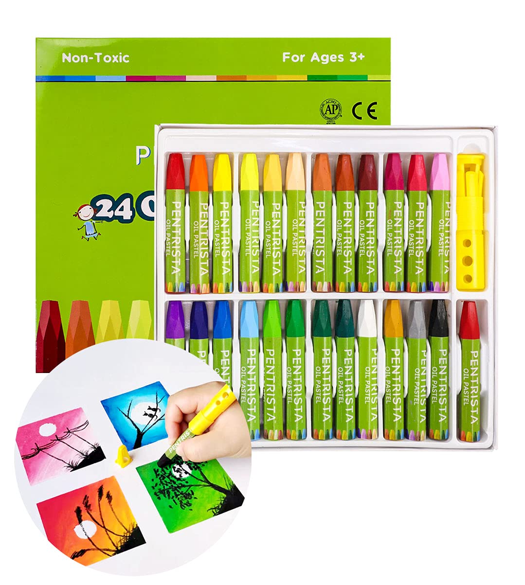  Bright Ideas Regular Oil Pastels - 12 Pack of Assorted Colours  Oil Pastels Crayons - Intense Bright Colours - Perfect Oil Pastels for Kids,  Artists, Students - Pastels for Paper