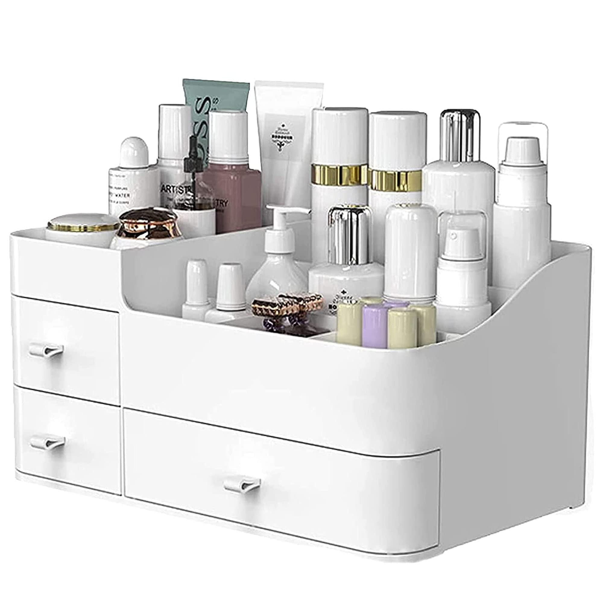 Makeup Organizer For Vanity, Large Capacity Desk Organizer With Drawers For  Cosmetics, Lipsticks, Jewelry, Nail Care, Skincare, Ideal For Bedroom And
