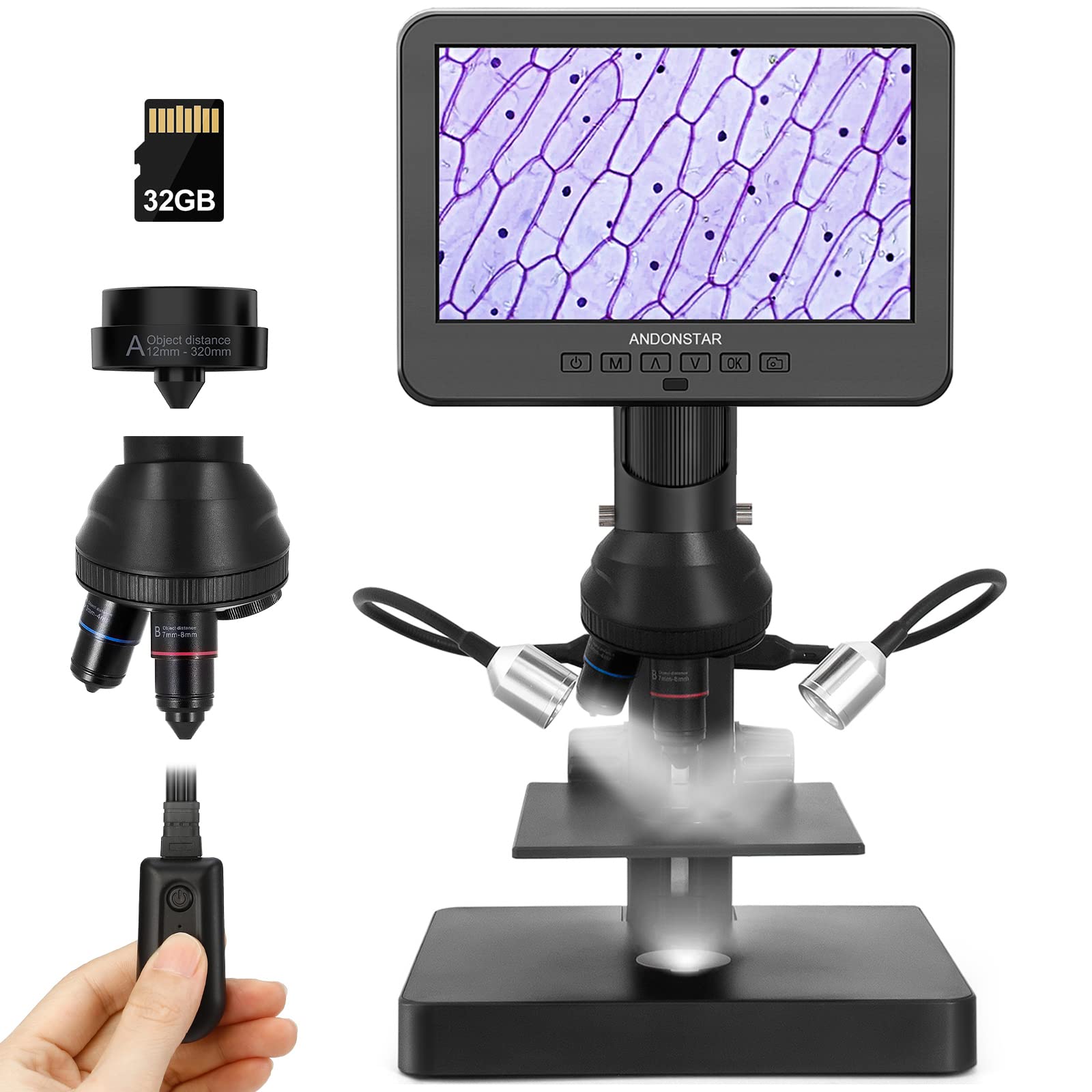 Andonstar AD246 P Digital Microscope with 7 Screen Coin