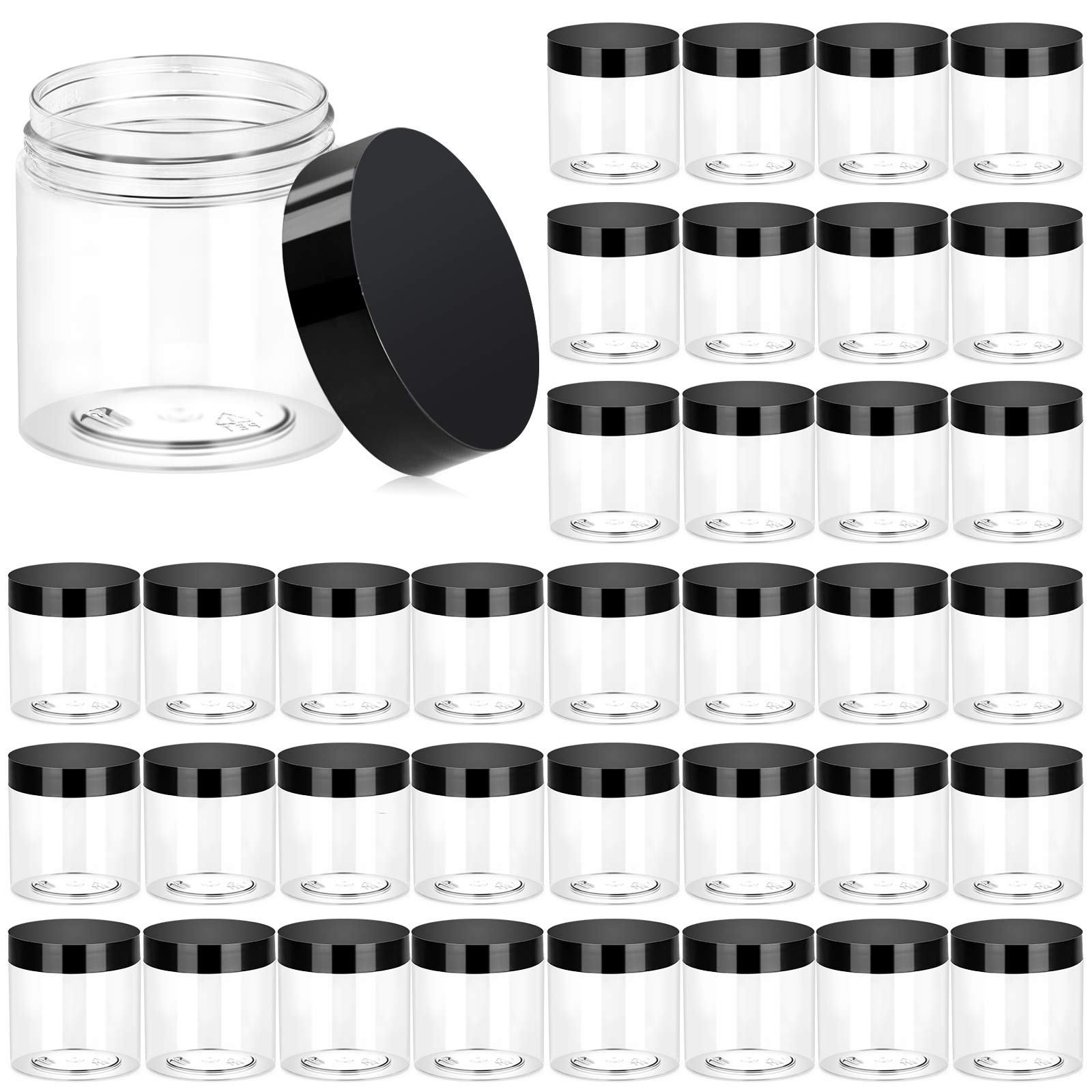 6 Oz SLIME CONTAINER Twisted Lid Jars Clear Containers Screw on