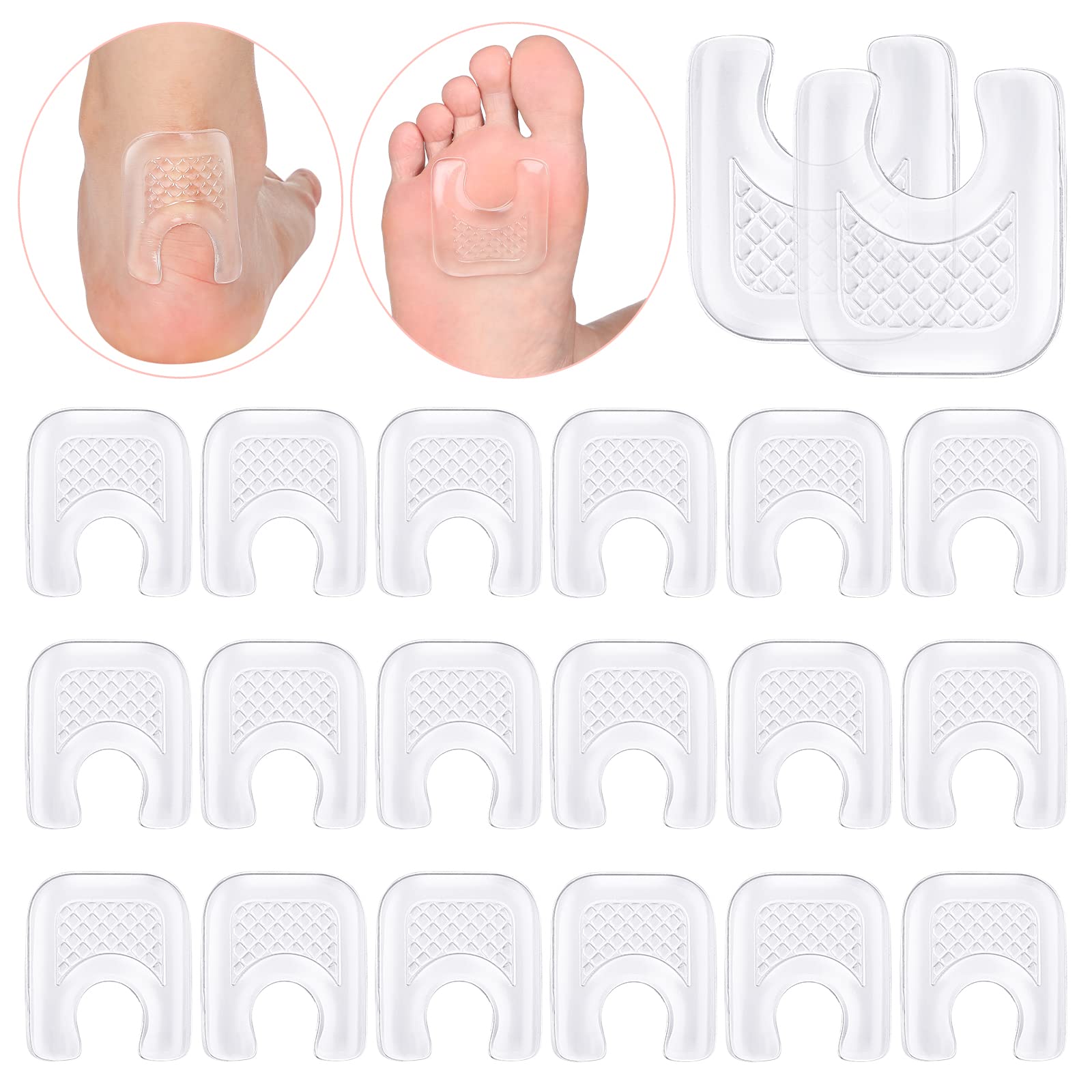 20-Piece U-Shaped Callus Pads for Feet - Self-Adhesive & Waterproof ...