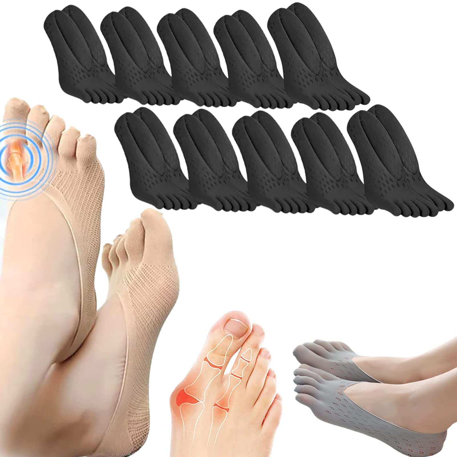 Sofeet Bunion Socks, Sock Align Toe Socks for Bunion, Split Toe Orthopedic  Compression Bunions Socks (10pairs)