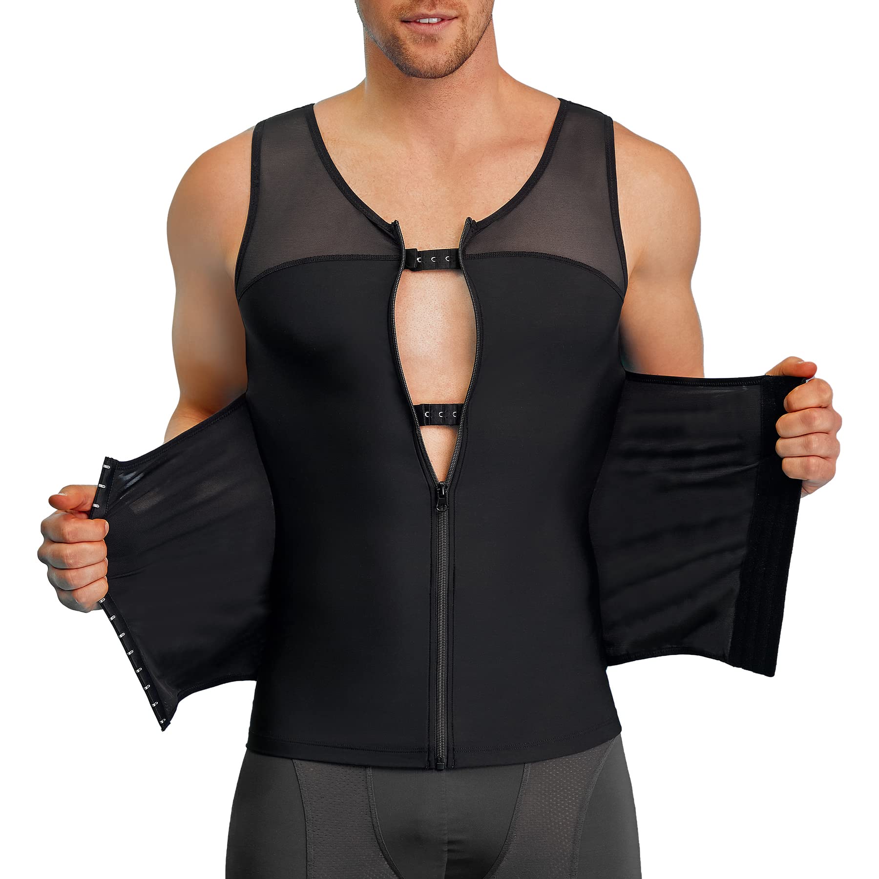 Men's Shapewear Tank Top With Breathable Chest Binding And Tummy Control  For Sport