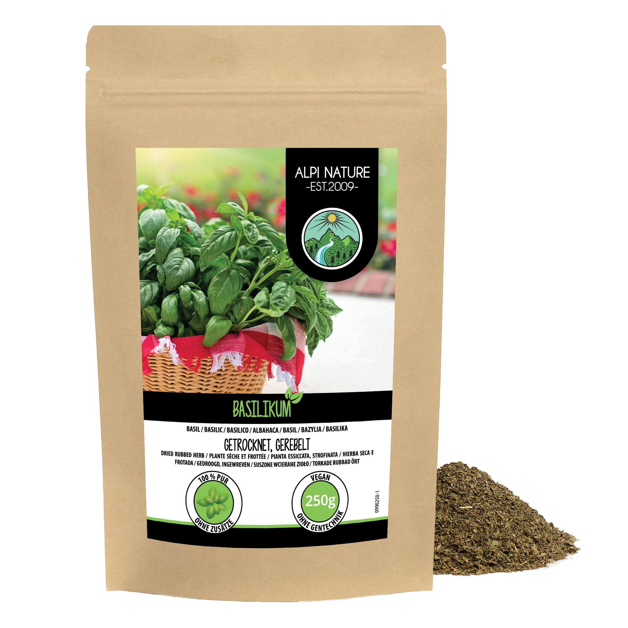 Basil grated 250g 8.8oz basil gently dried 100 pure and natural