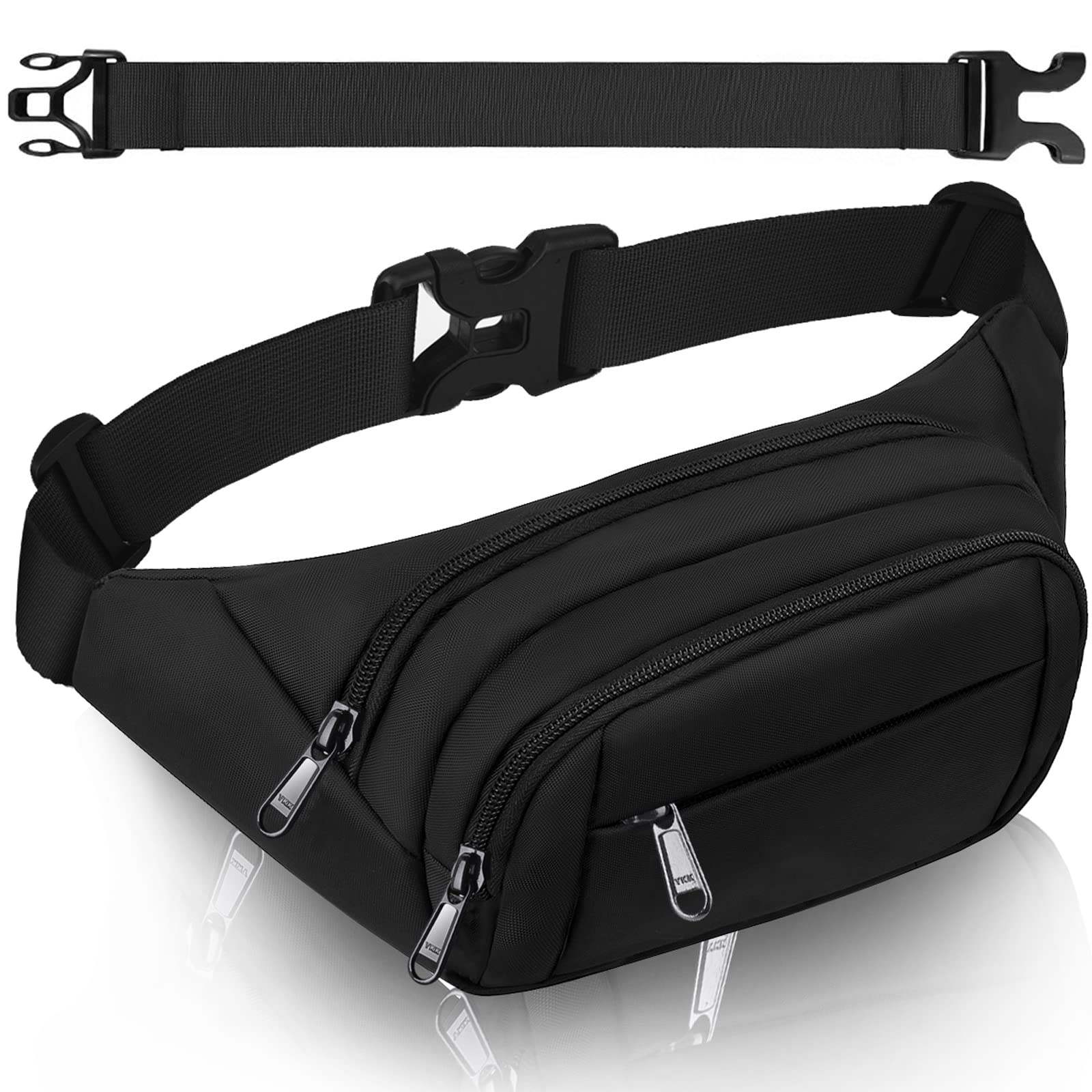 Fanny Pack for Men & Women, Fashion Waterproof Waist Packs with Adjustable  Belt, Casual Bag Bum Bags for Travel Sports Running. 2-Black