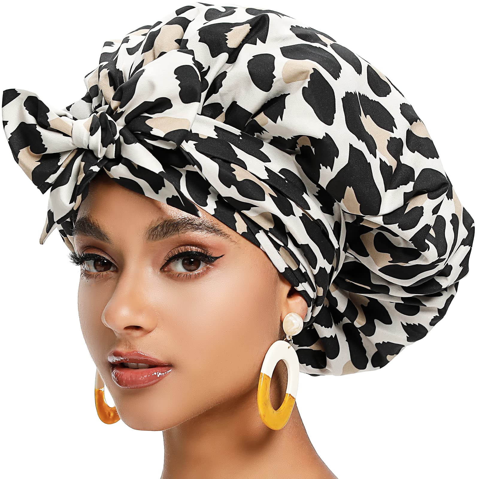 Holly LifePro 3PCS Satin Bonnets for Black Men Women Girls, Extra Large  Band Hair Bonnets with Tie Band, Silk Sleep Braids Bonnet, Style09