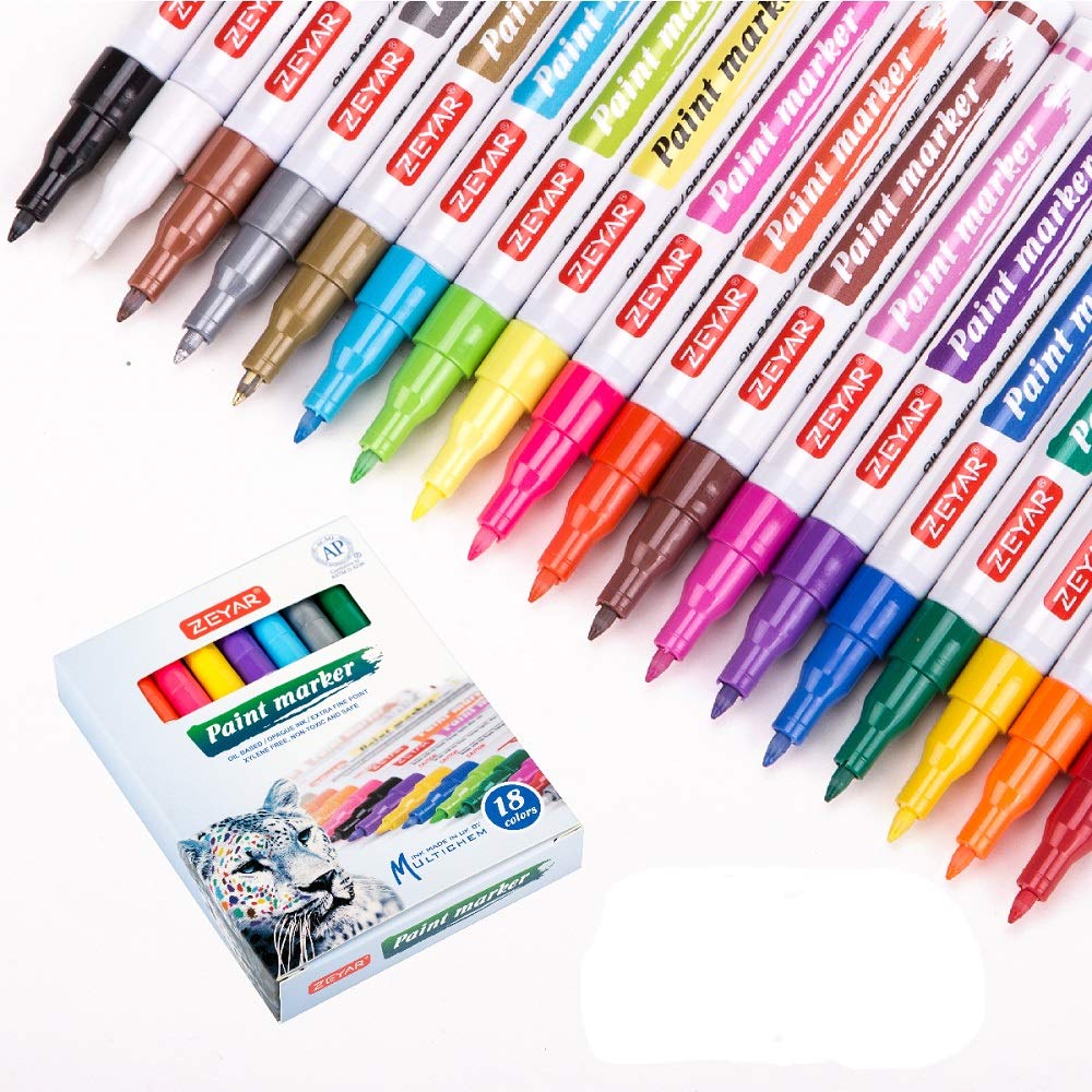 ZEYAR Jumbo Paint Marker Pens Water Based Acrylic 15mm Felt Tip