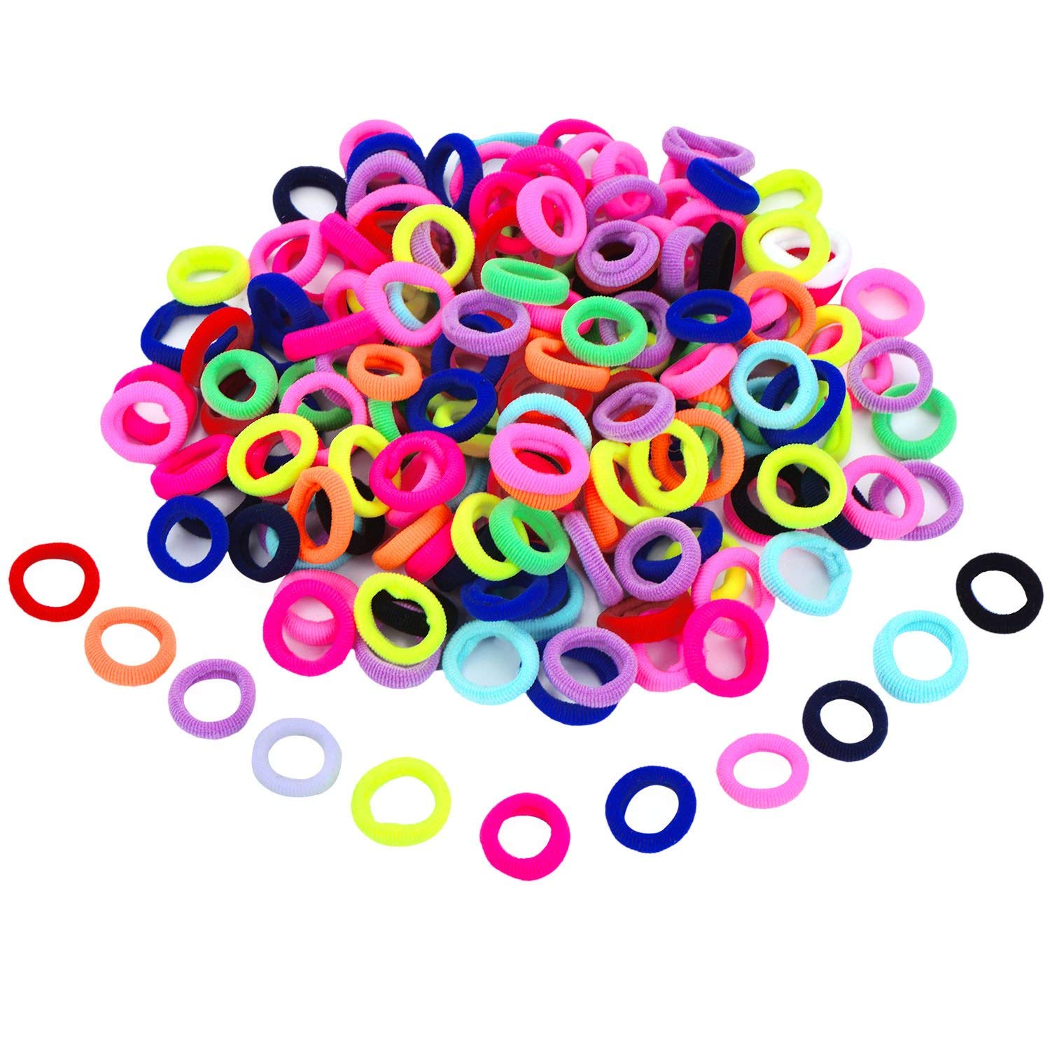 200 Pieces Mini Hairbands Girl Baby's Elastic Hair Ties Tiny Soft Rubber  Bands for Baby Kids (Assorted Colors)