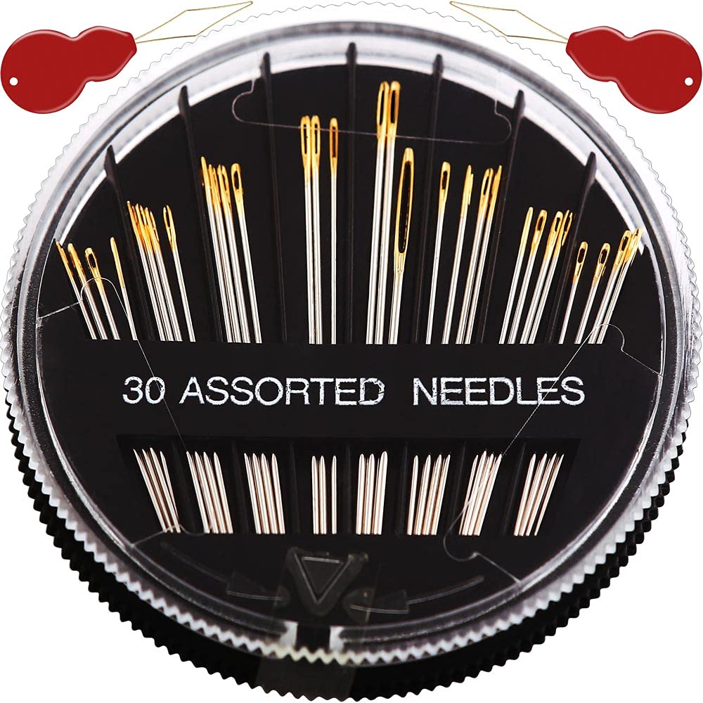 30 Pack Premium Hand Sewing Needles, 6 Sizes Assorted Sewing Needles for Handsewing  Large Eye Stitching Needles for Sewing Repair Embroidery Needles Sewing  Sharp Needles (4) 