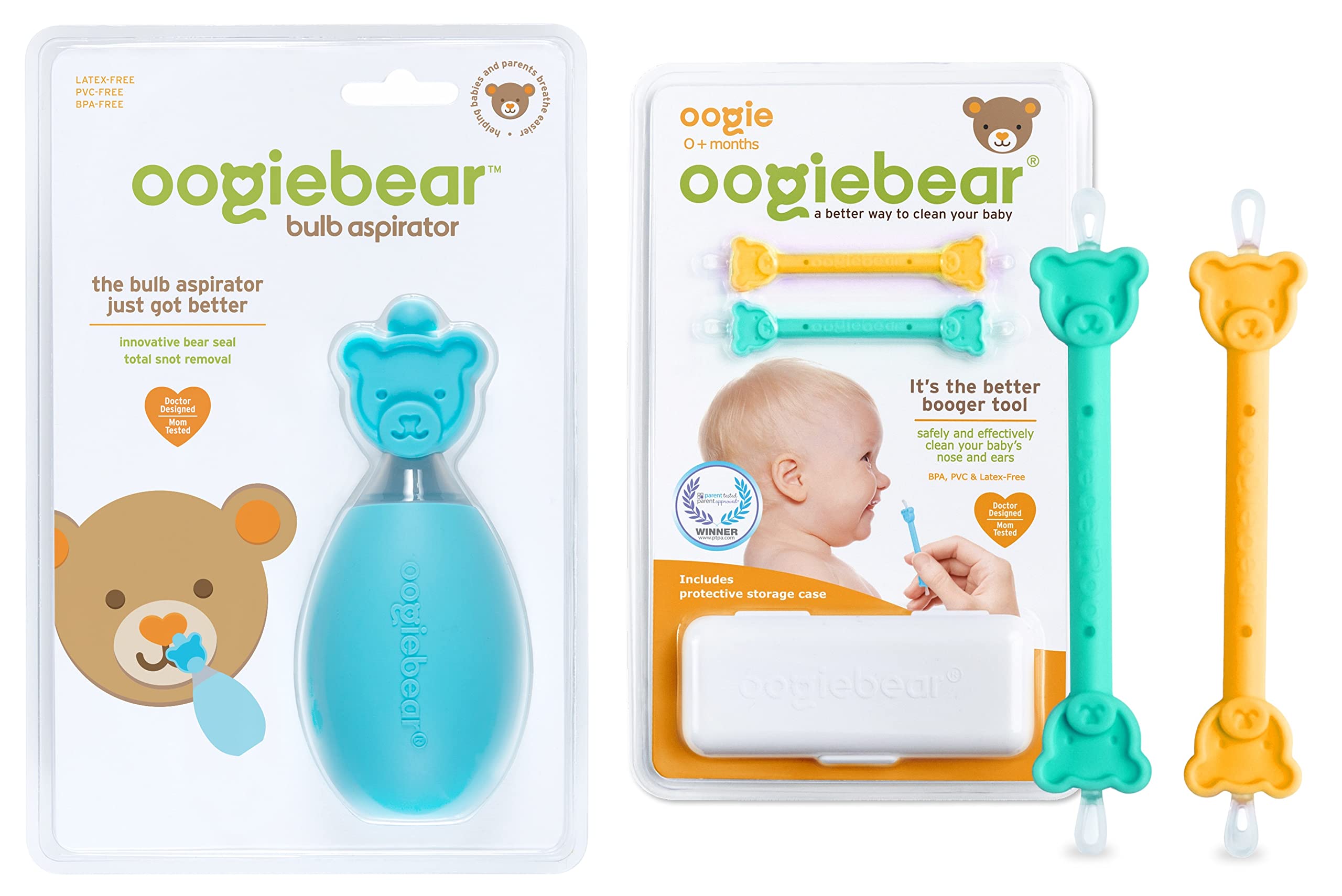 Oogiebear The Bear Pair Bulb Aspirator and Booger Picker in Blue