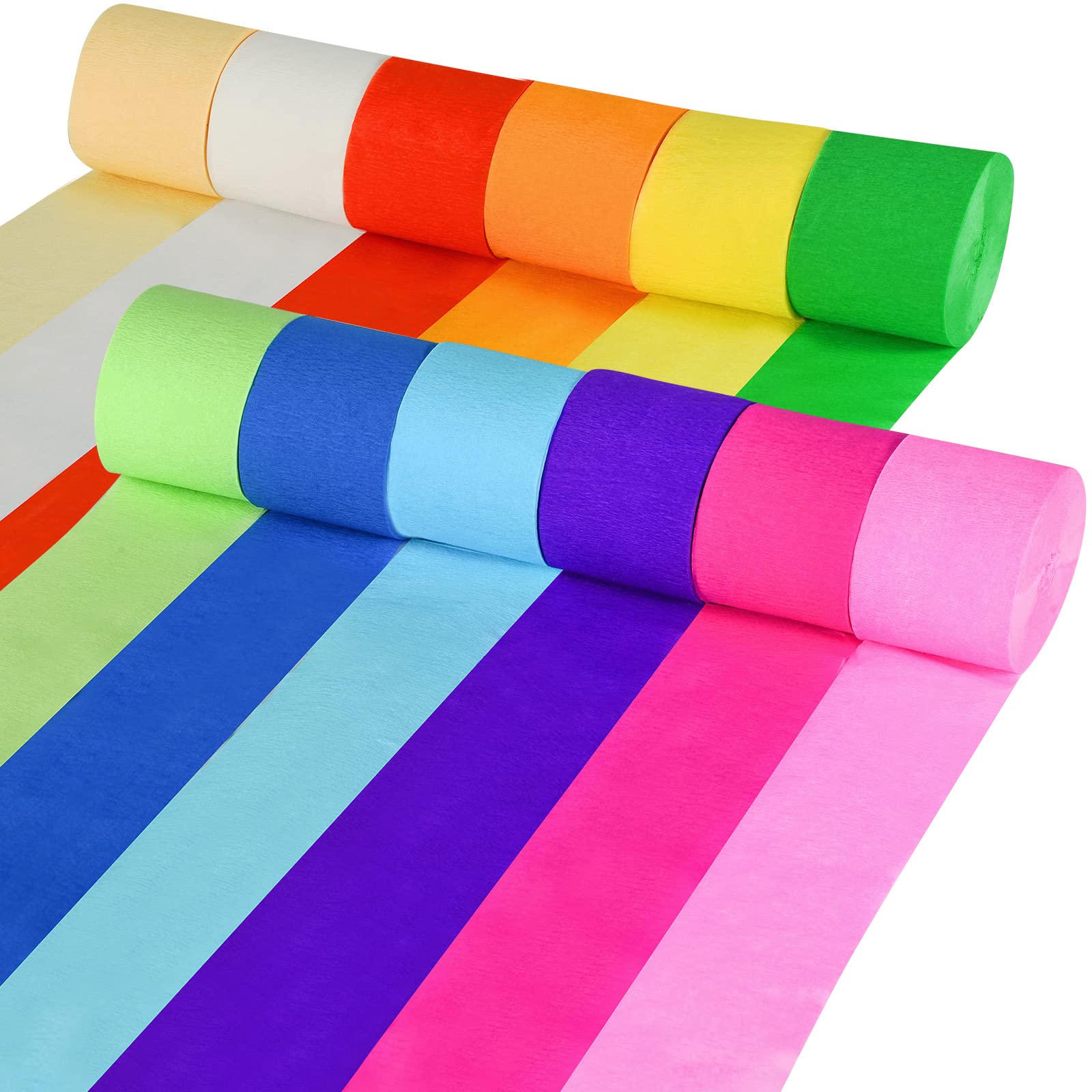 Tuzier Crepe Paper Streamers for Party Birthday Decorations 12 Rolls 984ft