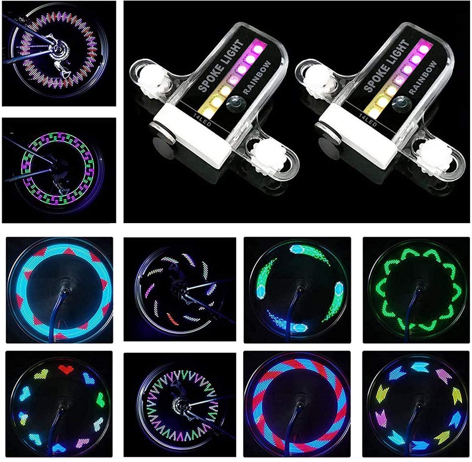 Bike Wheel Lights 2 Tire Pack Waterproof LED Bicycle Spoke