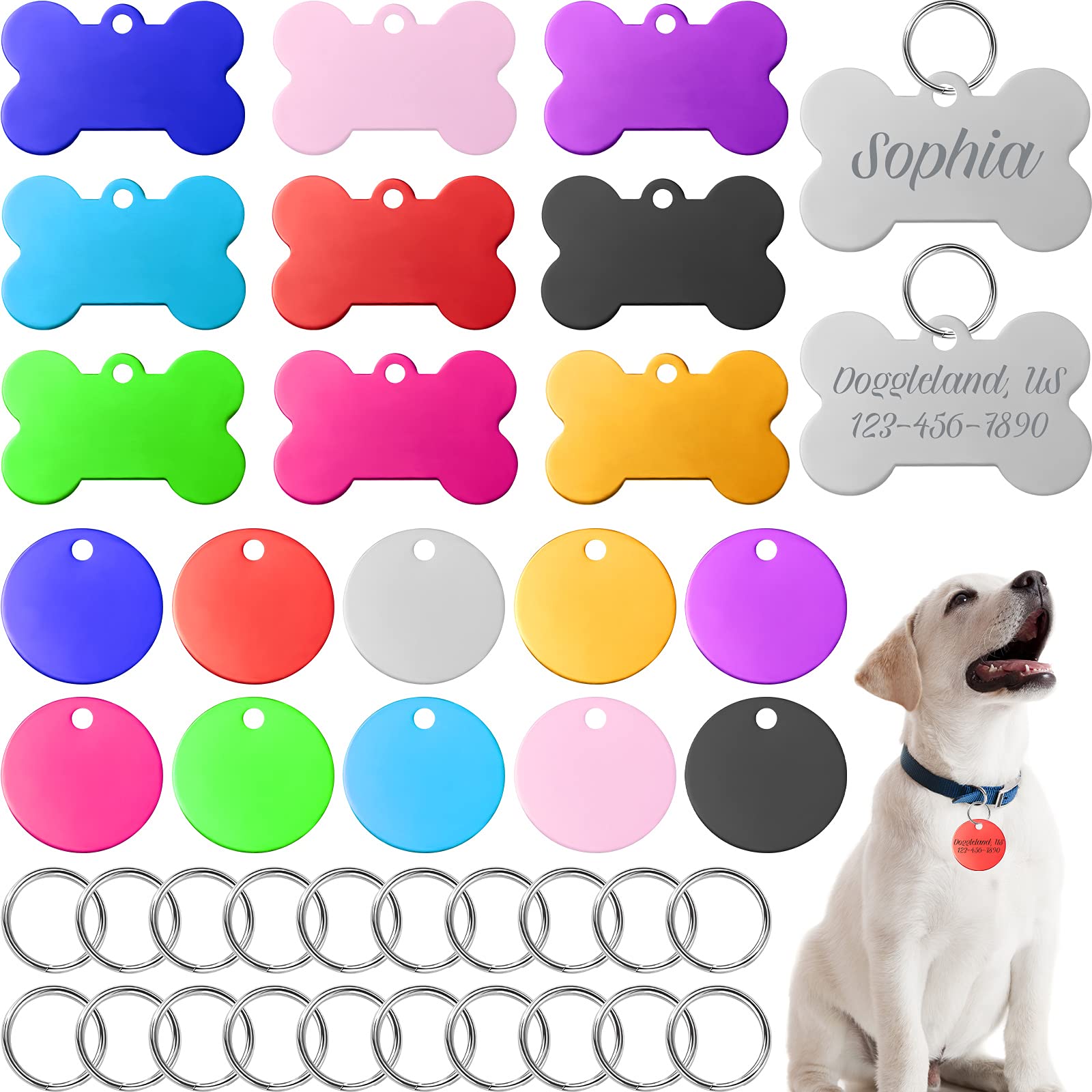 10 Colors Aluminum Oval Blank Pet Id Tags Personalized Dog - Temu