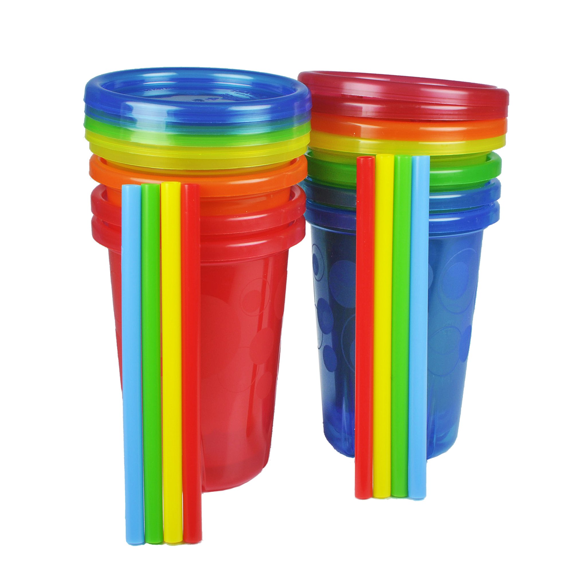 The First Years Take & Toss Straw Cups 10 Ounce 8 Spill Proof Cups - Great  for On The Go