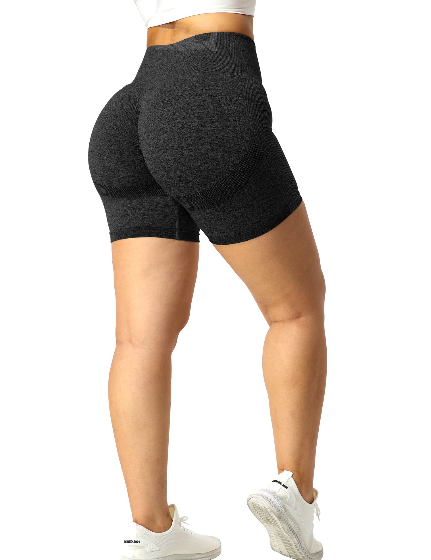 Workout Biker Shorts for Women High Waist,Tummy Control Stretchy  (Black,Size:XL)