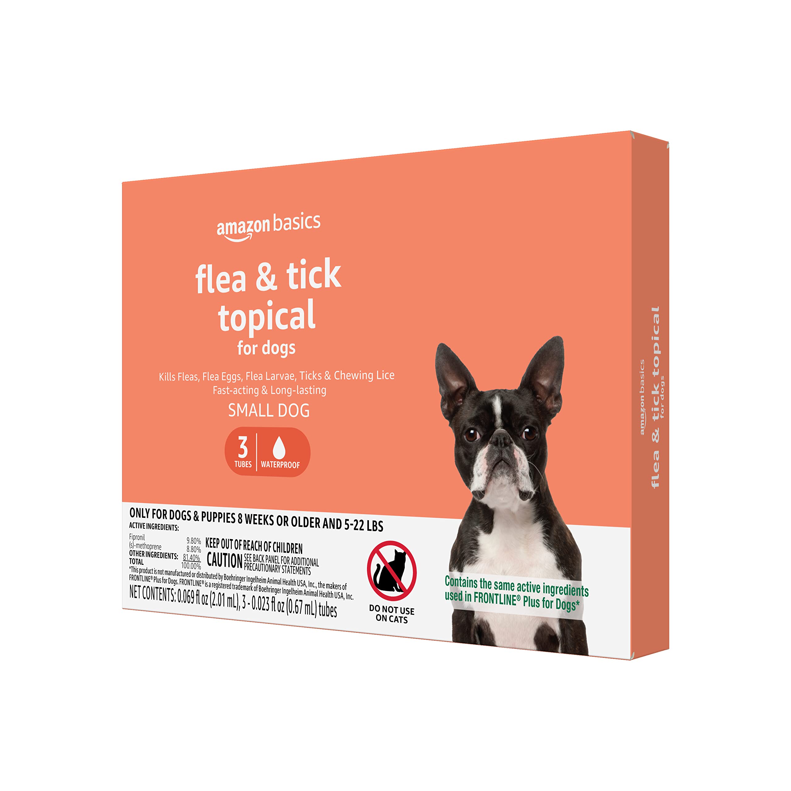 Basics Flea and Tick Topical Treatment for Dogs, 3 Count (Previously  Solimo) Small (5-22 lbs) 3 Doses