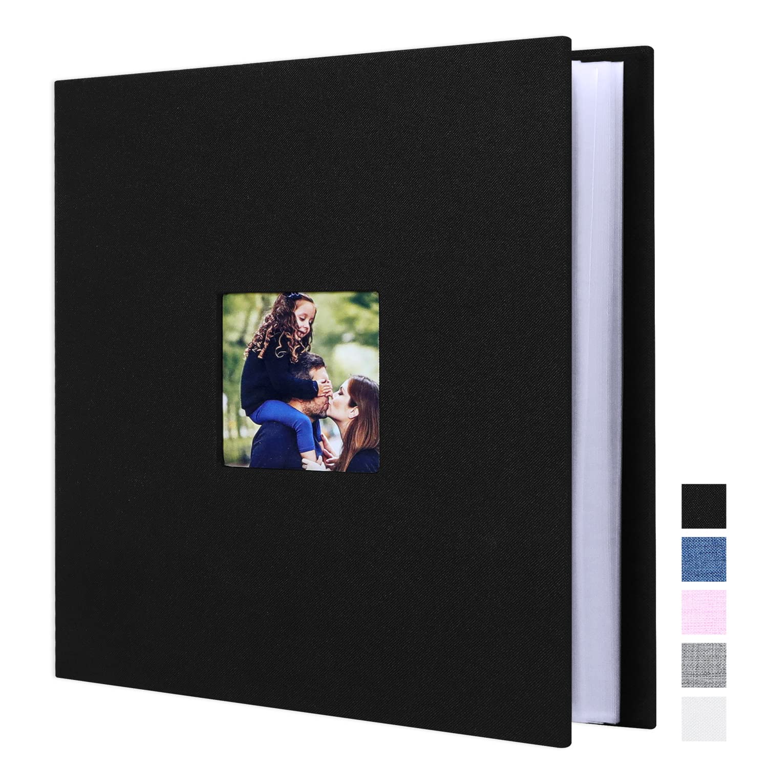 Photo Album 8X10 Clear Pages Pockets Leathe Cover Slip Slide in Photo A